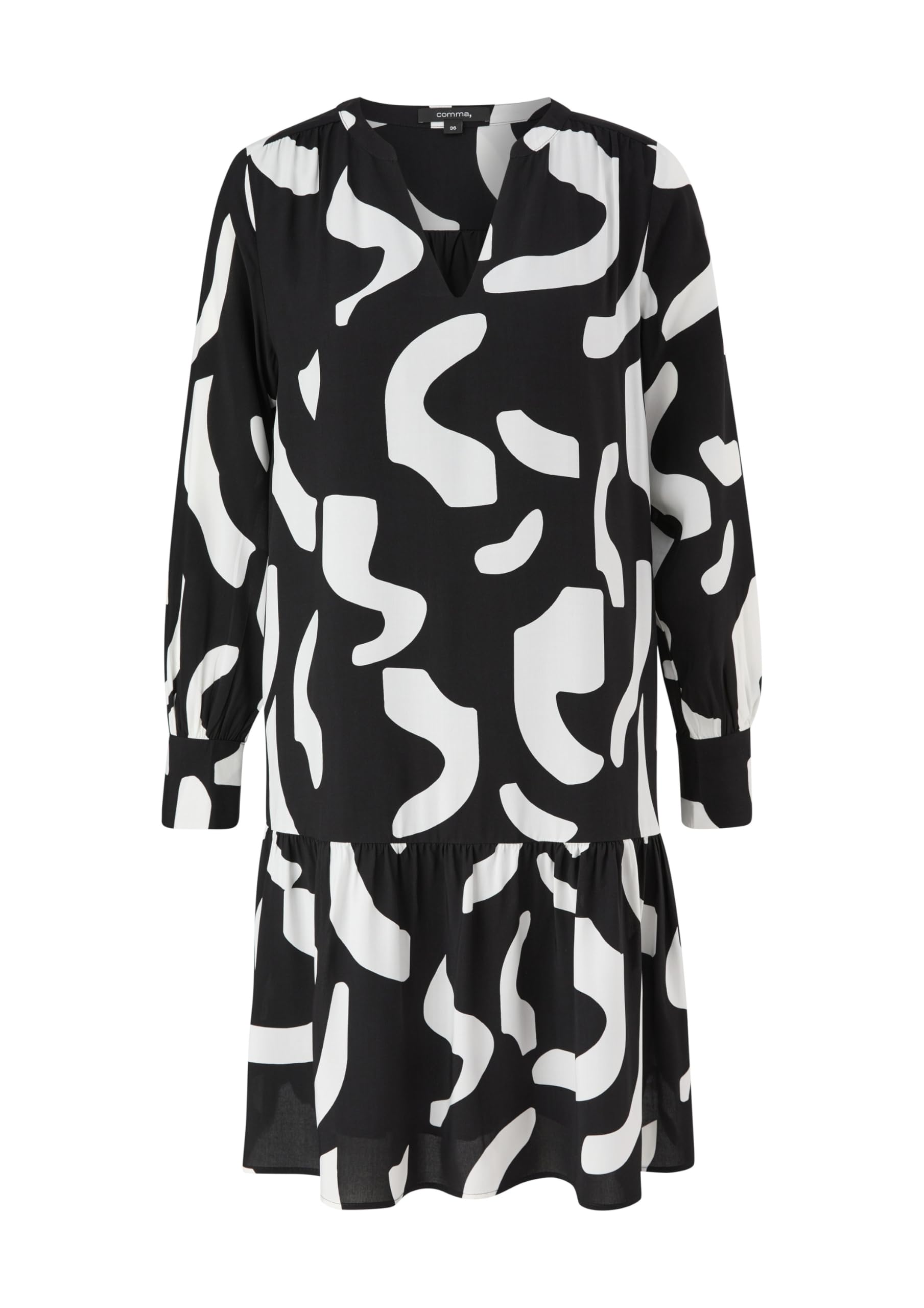 comma-allover-print-kleid-gr-38-v-ausschnitt image 3