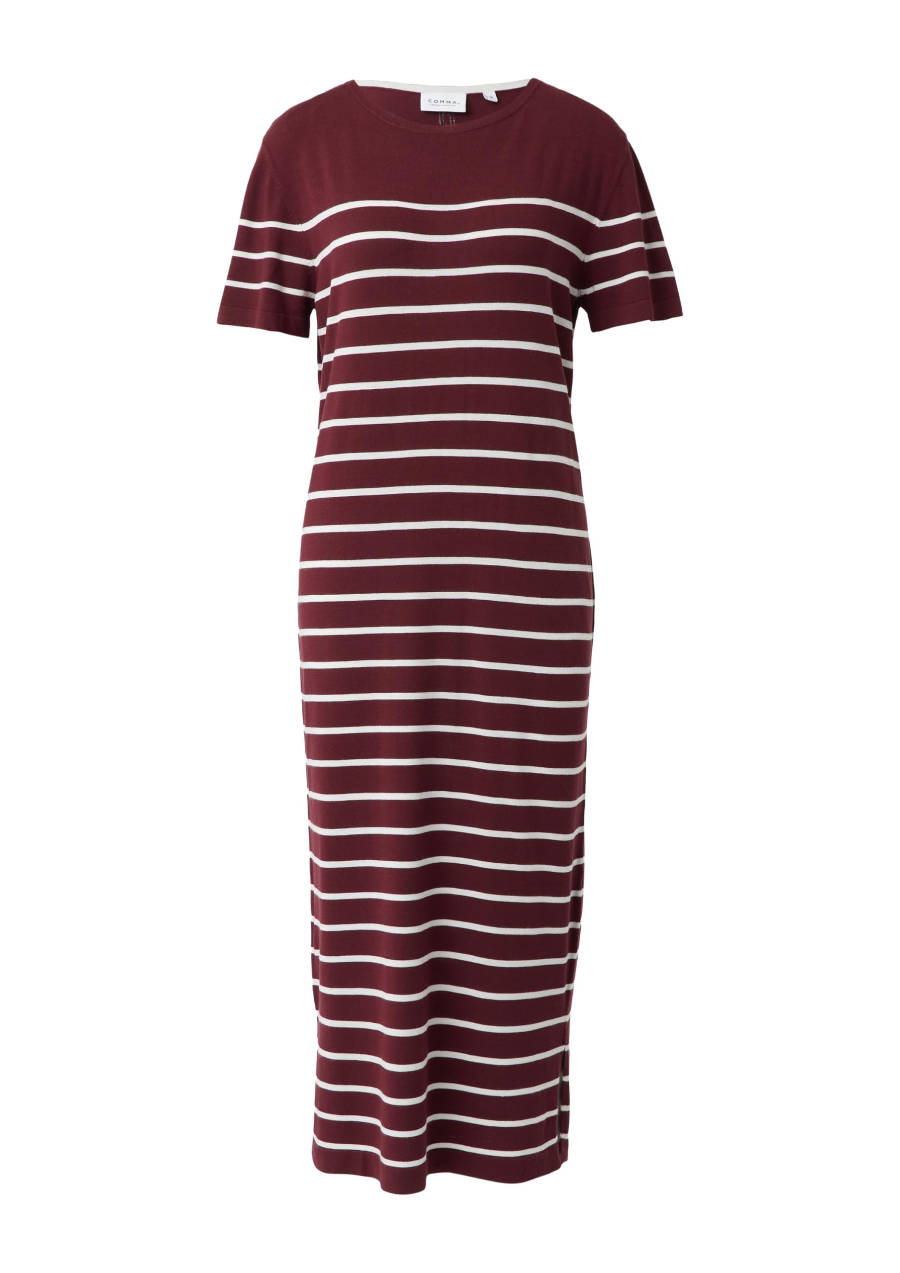 comma-midikleid-feinstrick-gr-34-bordeaux-gestreift image 3