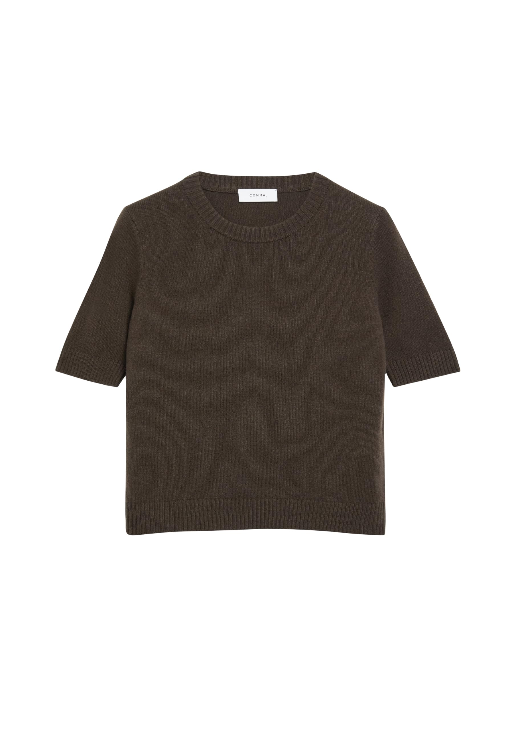 comma-knitwear-strickpullover-kurzarm-dunkelbraun-gr-34 image 4