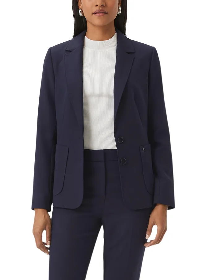 comma-blazers-blazer-leicht-gef-ttert-navy-beige image 1