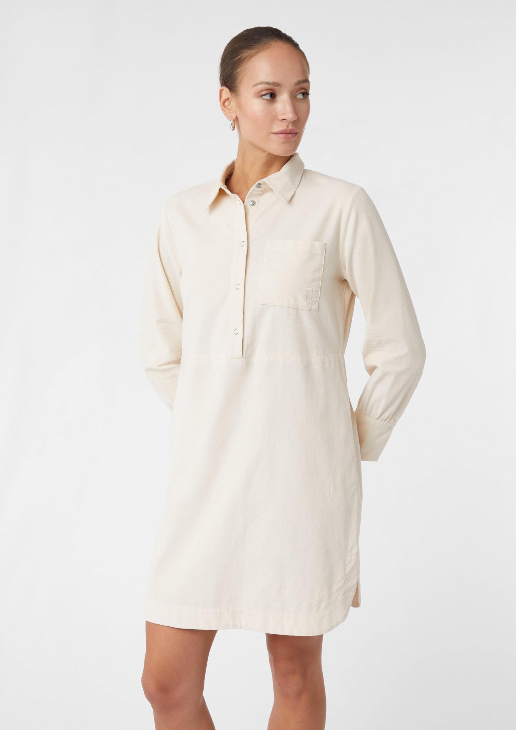 comma-hemdblusenkleid-damen-beige-gr-42-feincord image 6