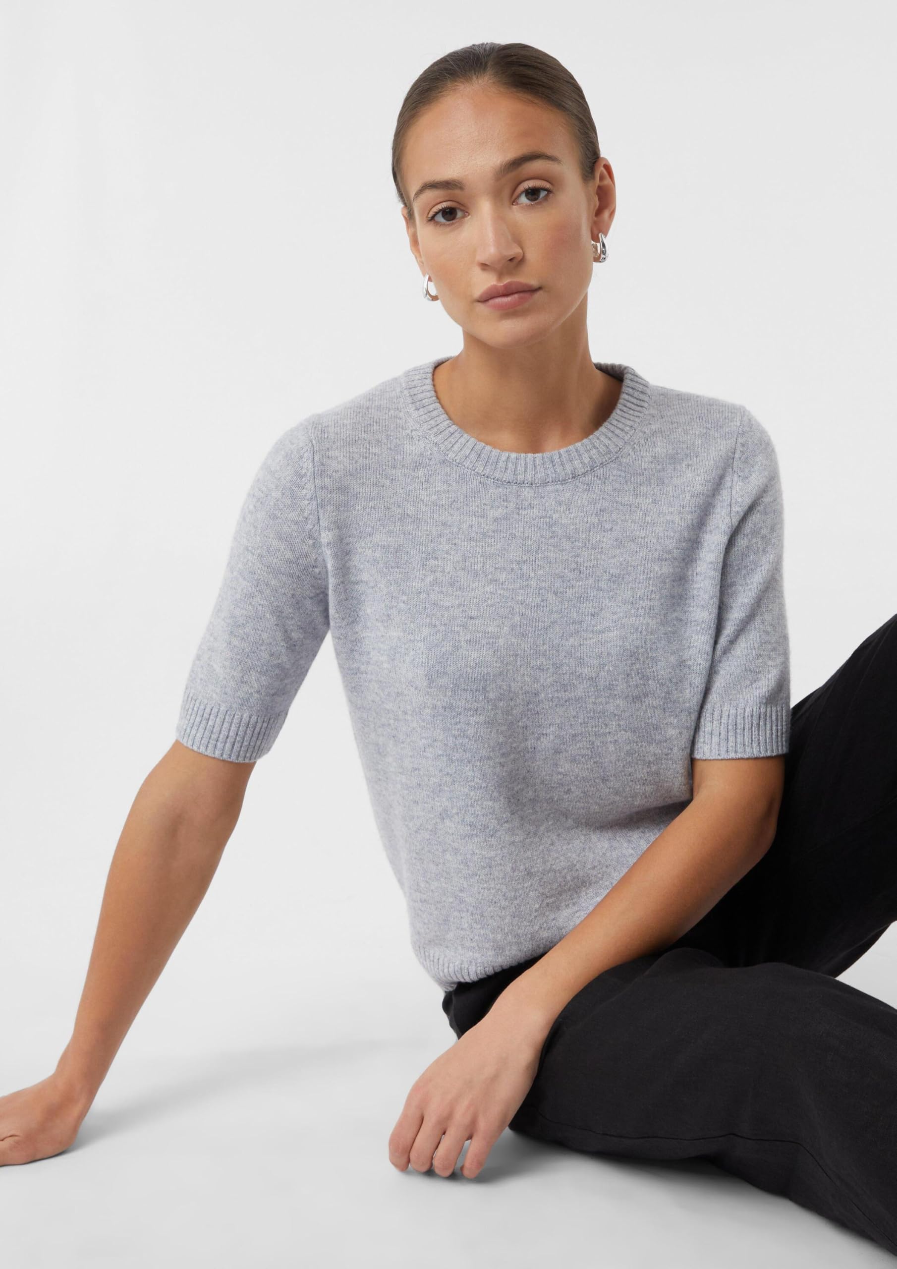 comma-knitwear-strickpullover-2169577-gr-42-hellgrau-kurzarm image 7
