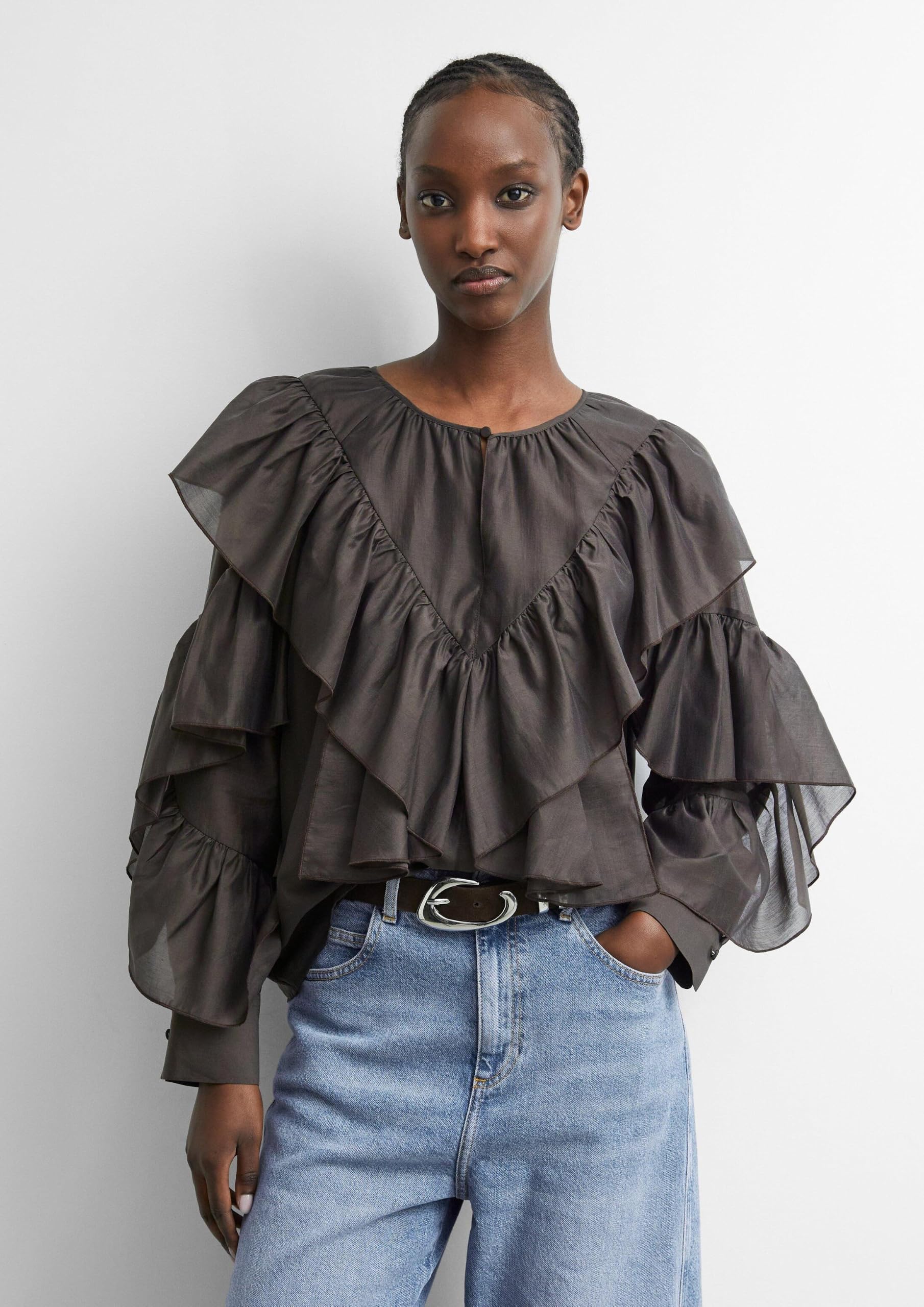 comma-blouses-volant-bluse-langarm-gr-36-raffung image 6