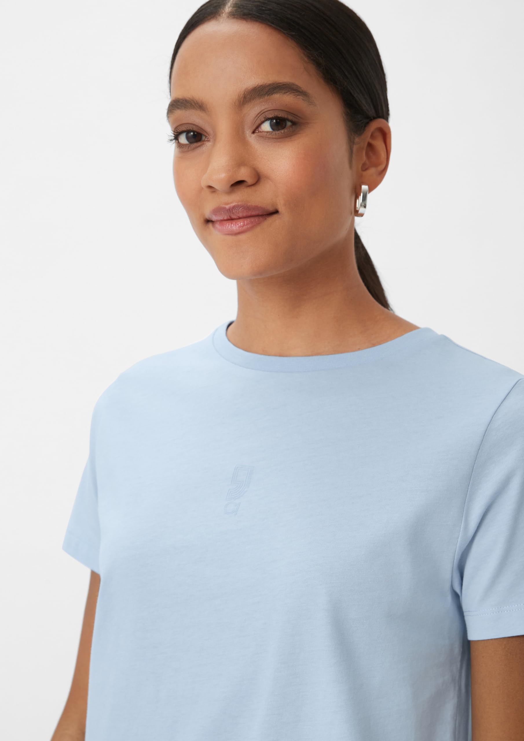 comma-t-shirt-mit-frontprint-hellblau image 3