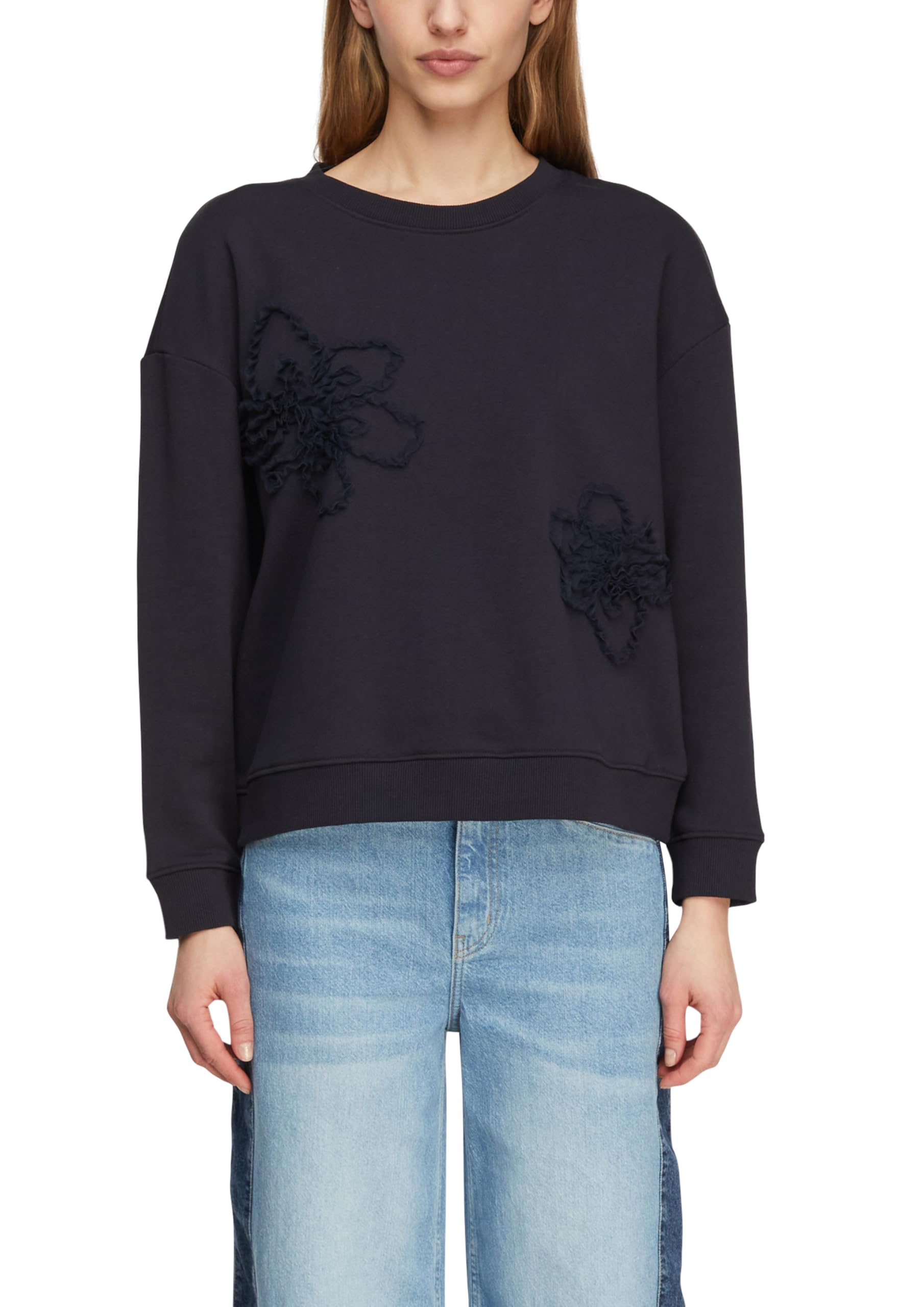 comma-sweatshirt-blumenapplikation-relaxed-fit-baumwolle image 8
