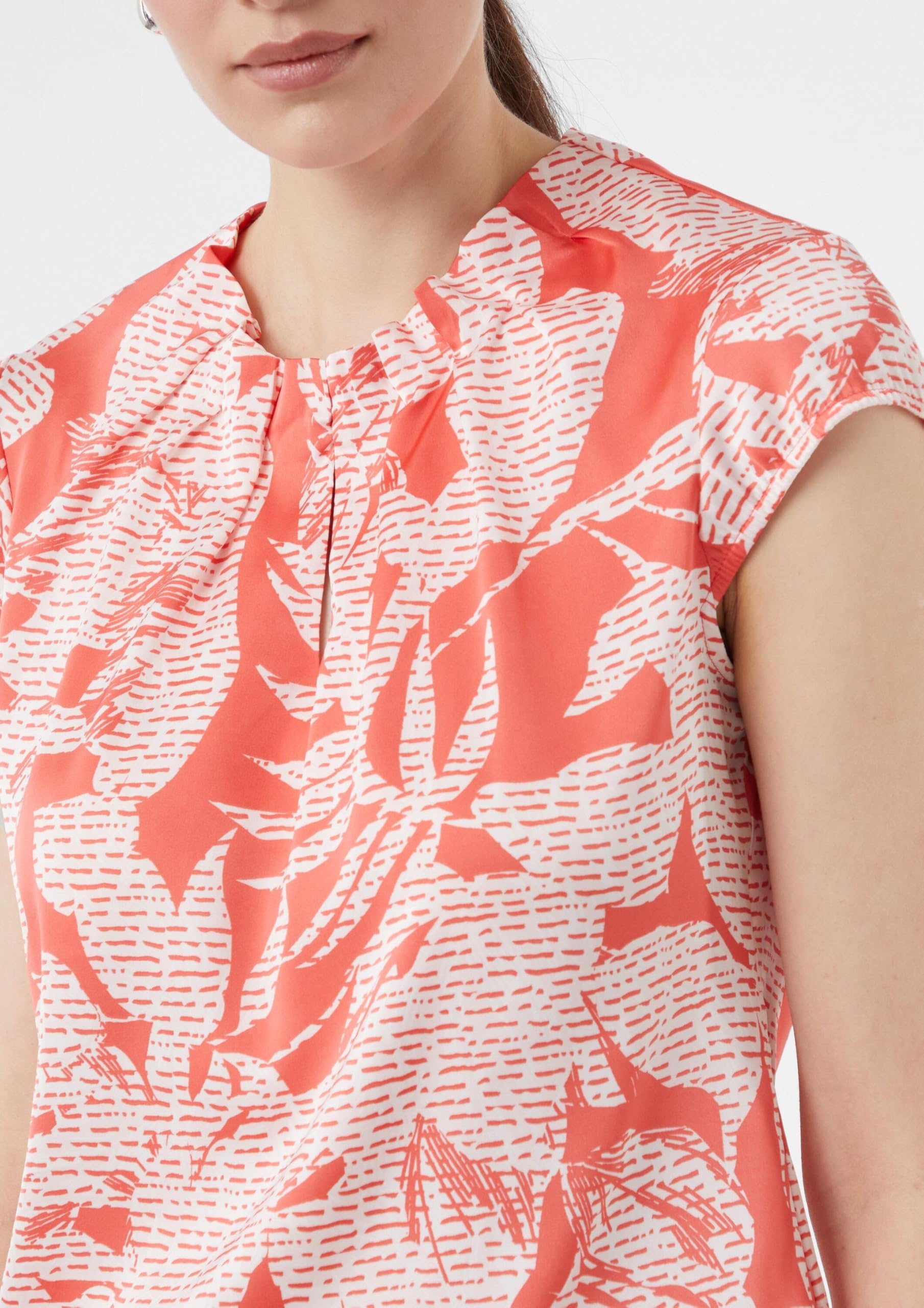 comma-satinbluse-all-over-print-raffung-gr-42 image 4