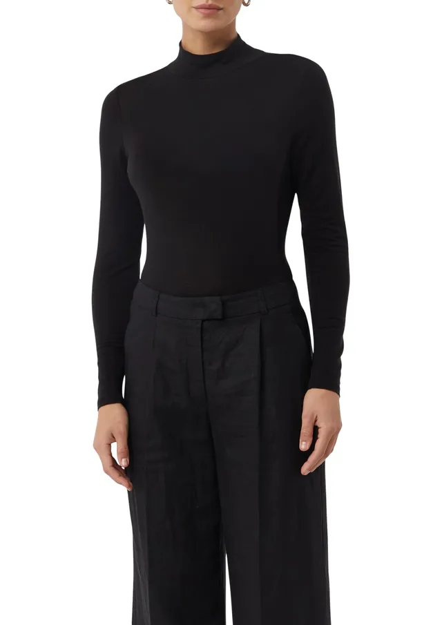 comma-t-shirt-longsleeve-damen-gr-36-schwarz-stehkragen image 1