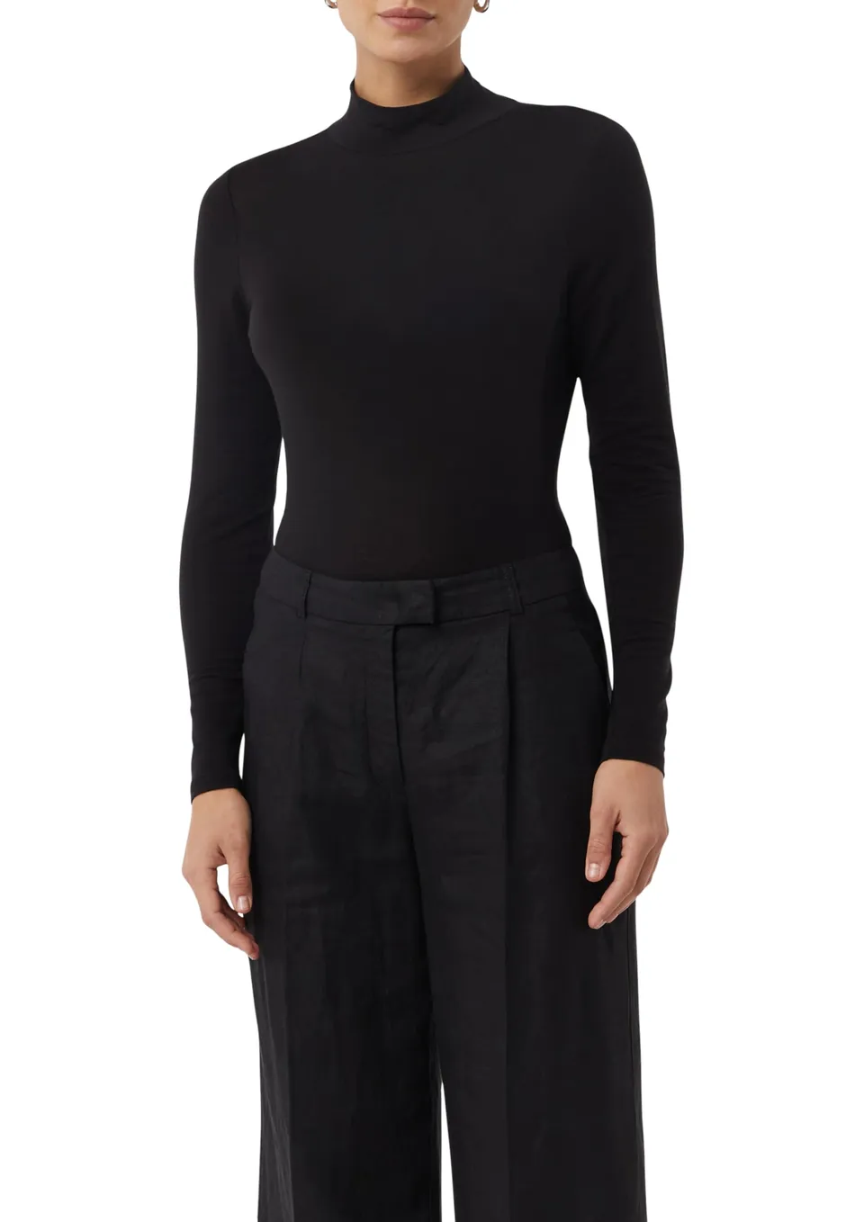 comma-t-shirt-longsleeve-damen-gr-36-schwarz-stehkragen image 1