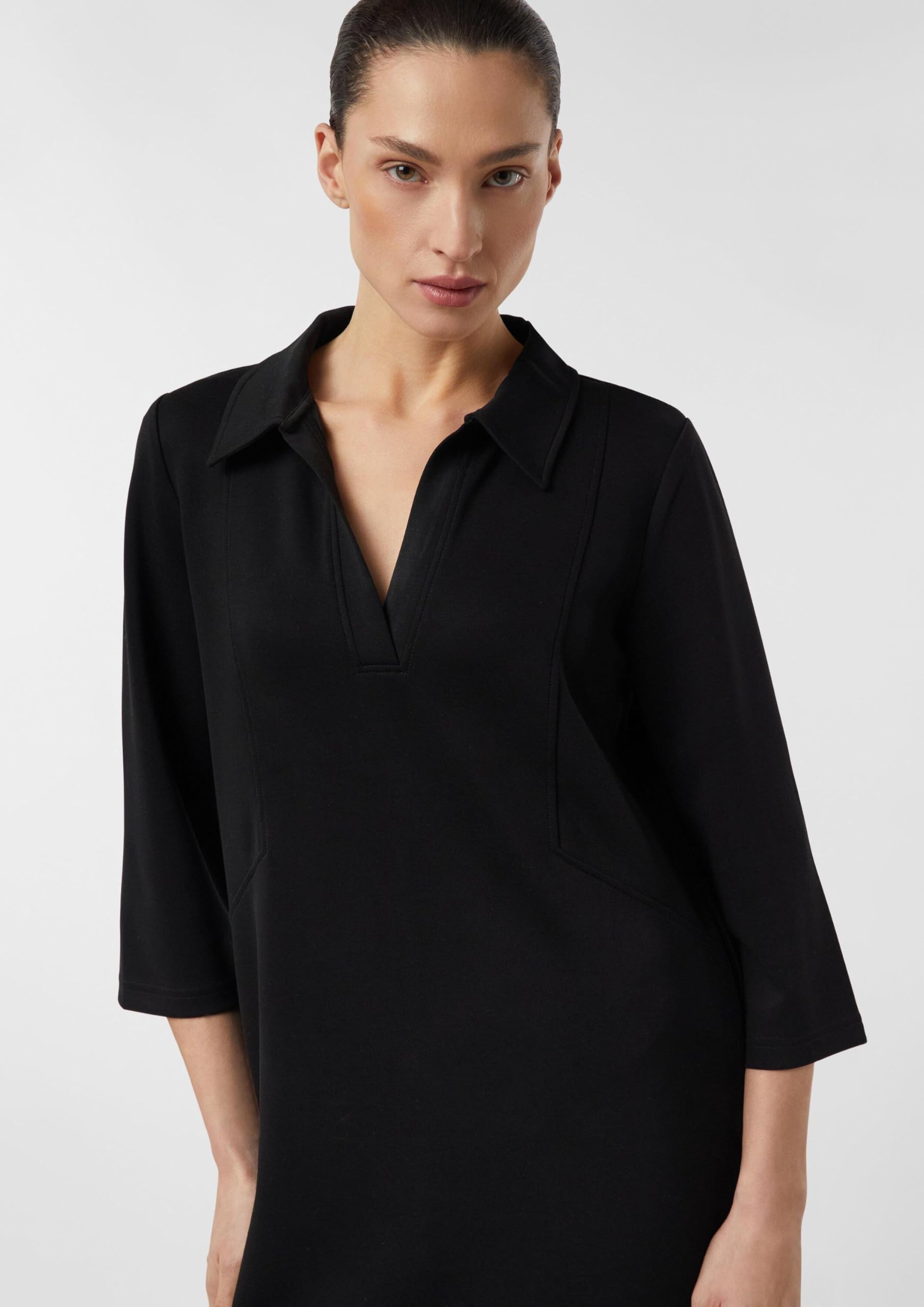 comma-jersey-kleid-polokragen-3-4-arm-grau-gr-44 image 4