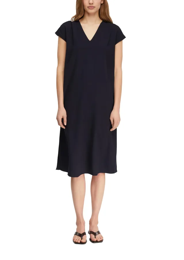 comma-dresses-midikleid-v-ausschnitt-loose-fit-gr-e-40-mit-bindeg-rtel image 1