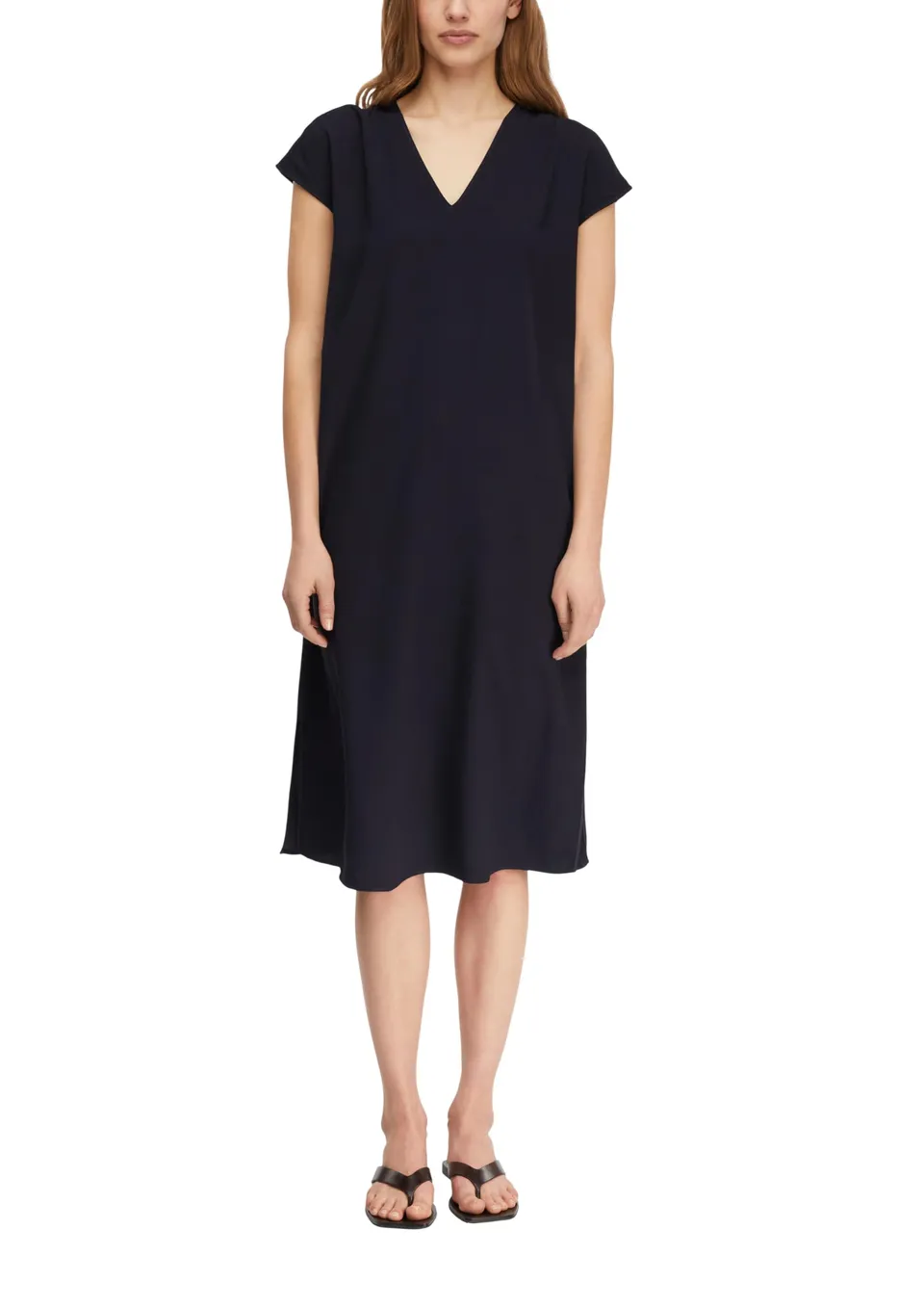 comma-dresses-midikleid-v-ausschnitt-loose-fit-gr-e-40-mit-bindeg-rtel image 1