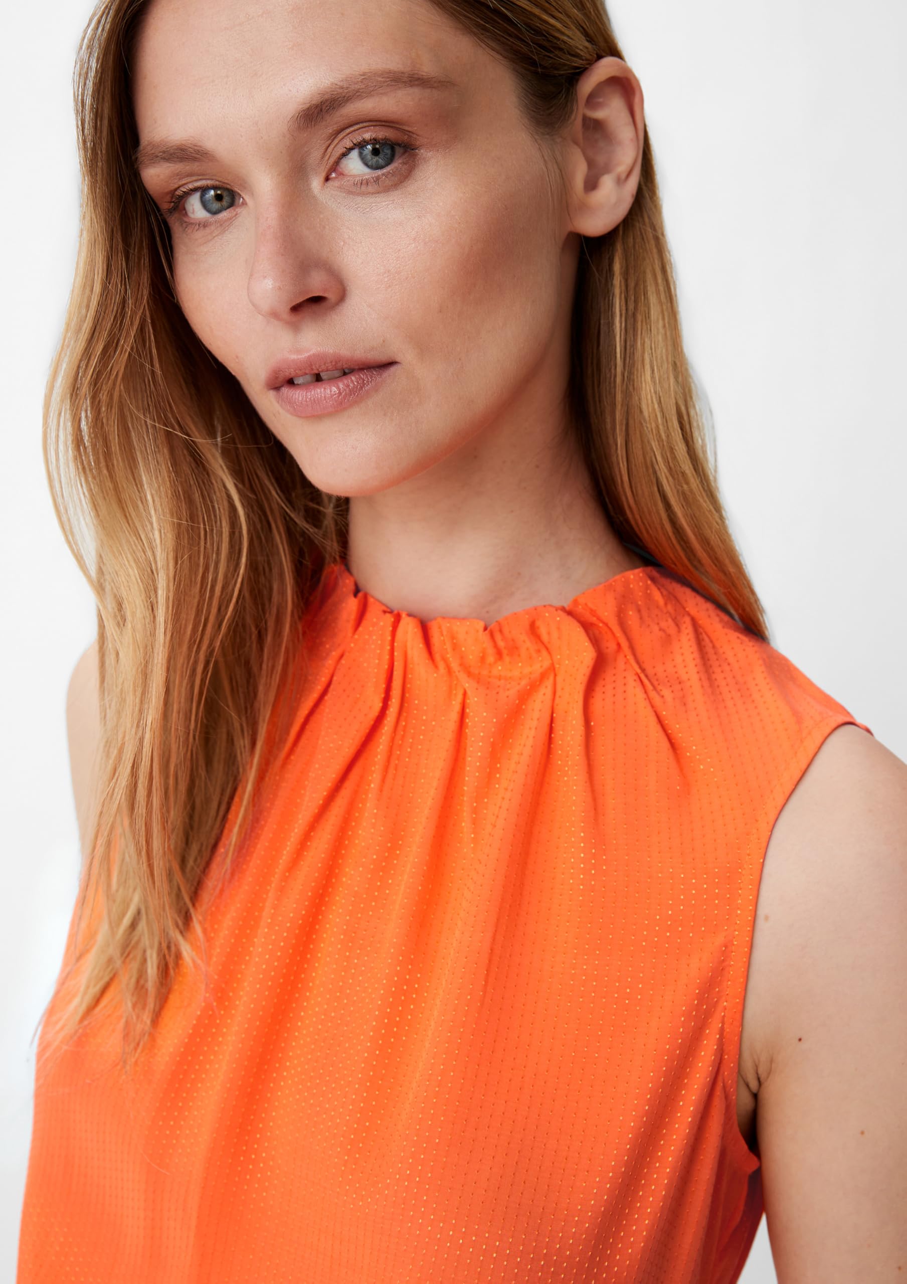 comma-blouses-viskosebluse-orange-gr-38-raffung image 3