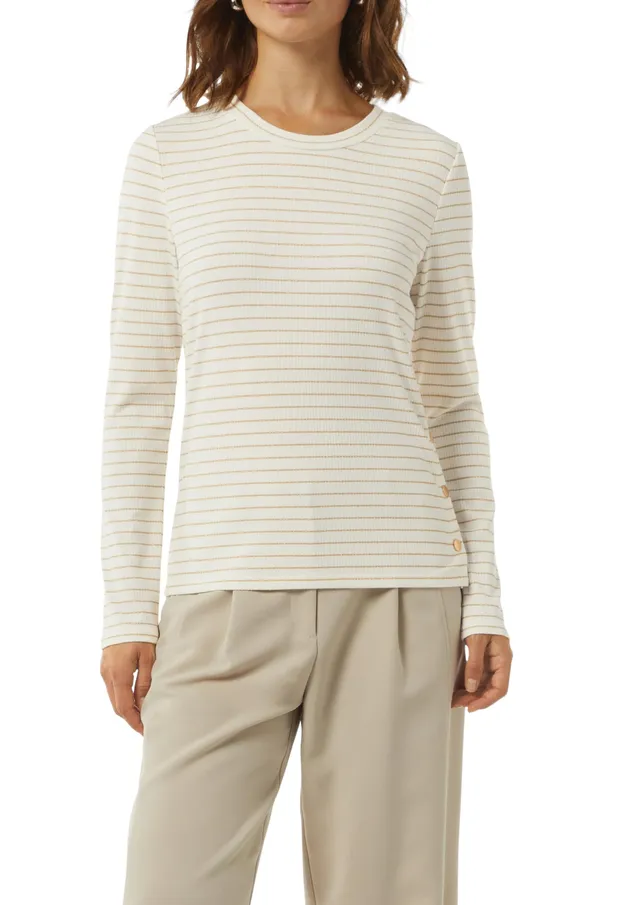 comma-langarmshirt-lurex-streifen-shirt-wei-gr-34 image 1