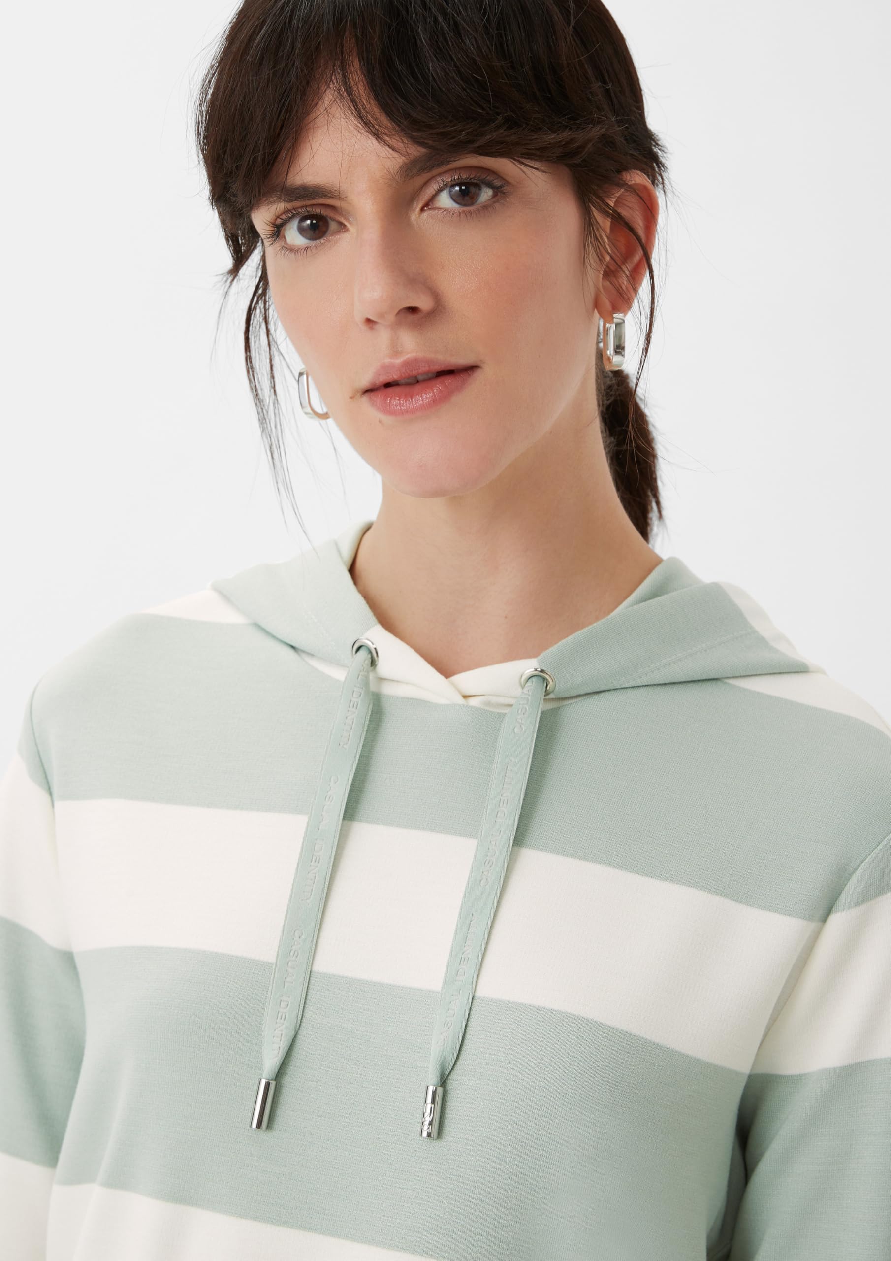 comma-sweatshirt-hoodie-damen-salbeigr-n-jersey-mit-kapuze image 3