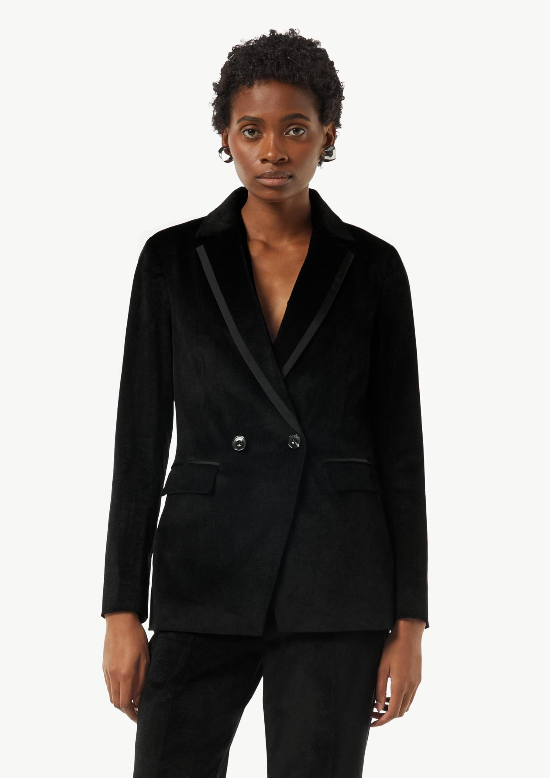 comma-samt-blazer-mit-satin-details-blazer-gr-42-gef-ttert image 5