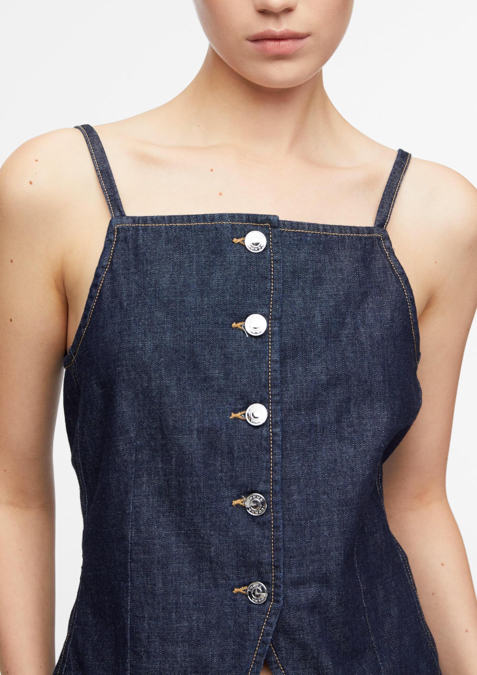 comma-jeans-denim-top-karreeausschnitt-rmellos-gr-38 image 3