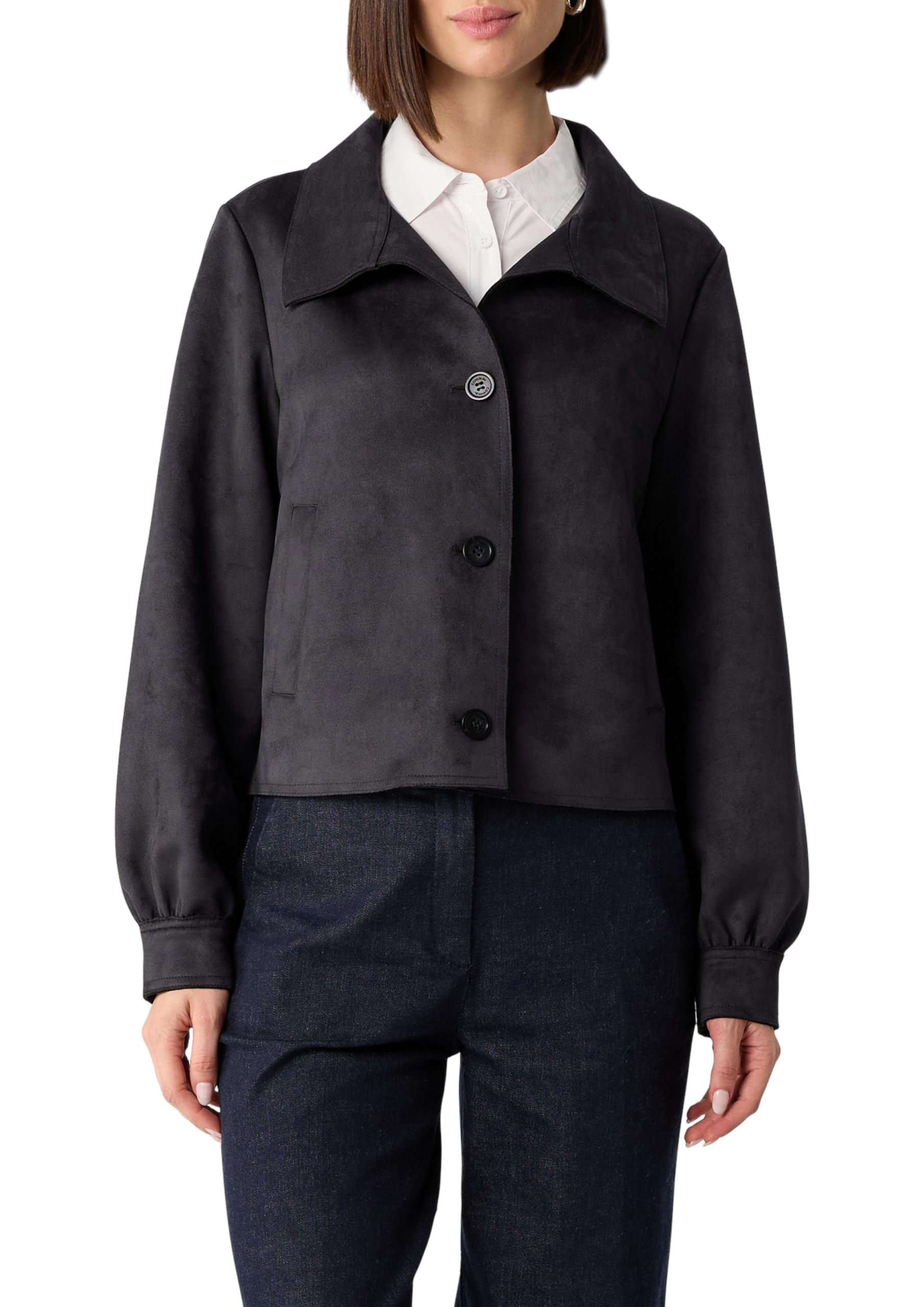comma-jacke-damen-velourslederoptik-kurz-gr-34 image 1