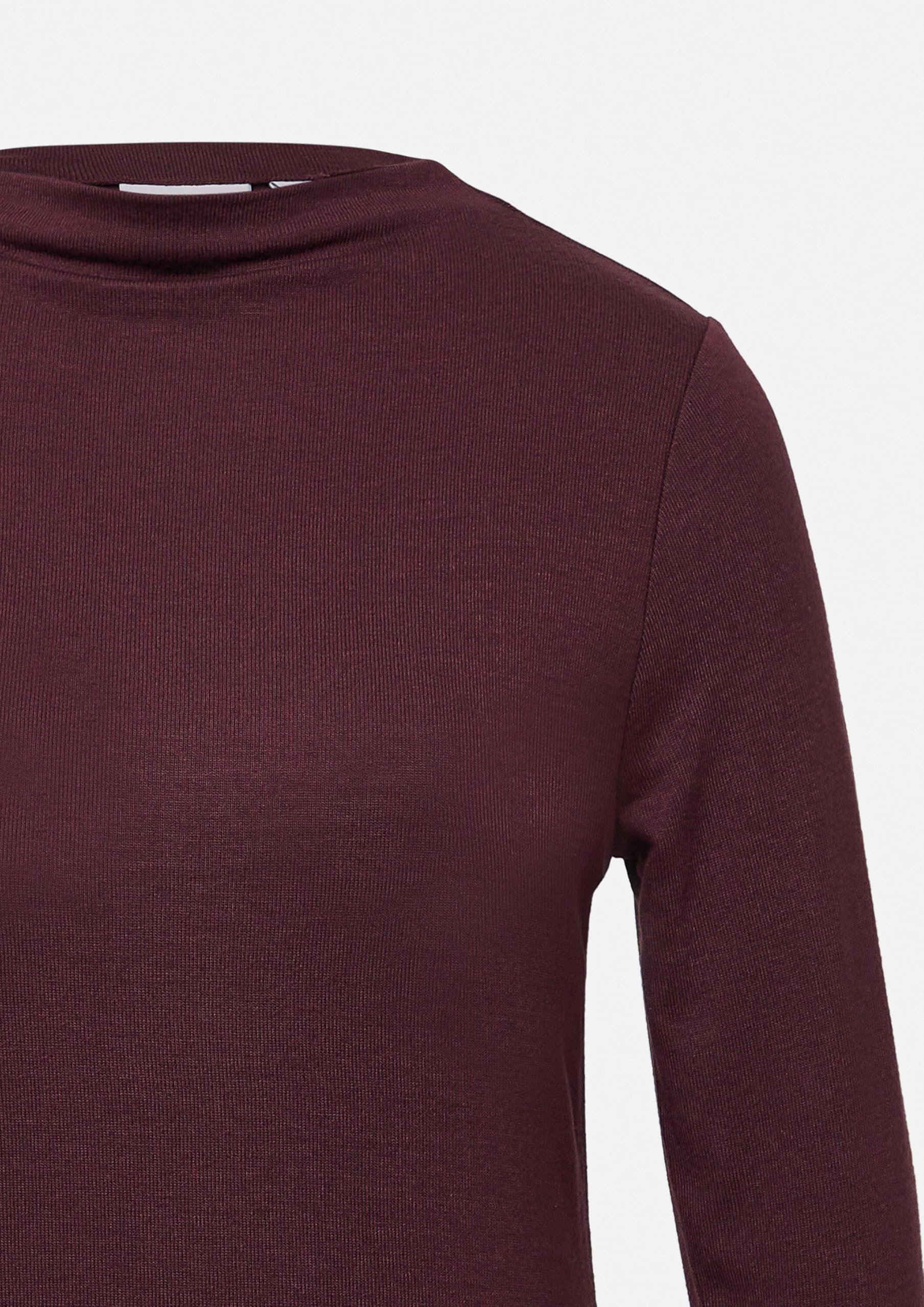 comma-langarmshirt-stehkragen-damen-bordeaux-gr-e-44 image 5