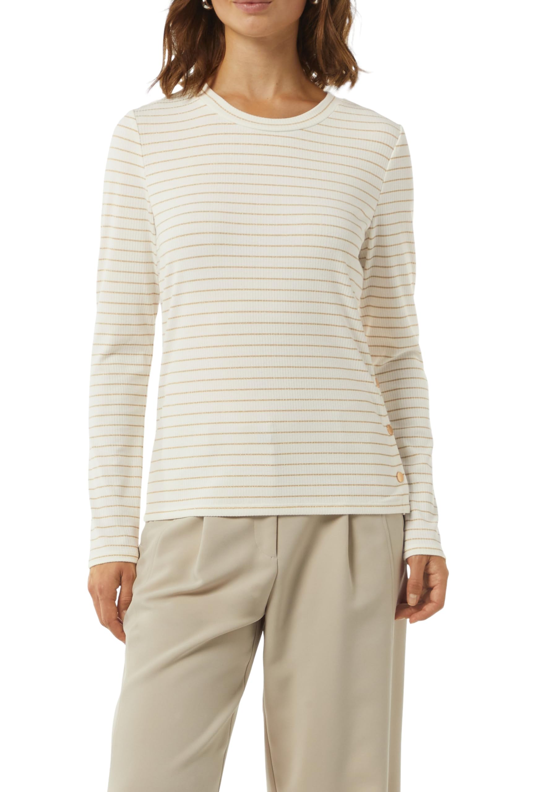 comma-langarmshirt-lurex-streifen-shirt-wei-gr-34 image 1