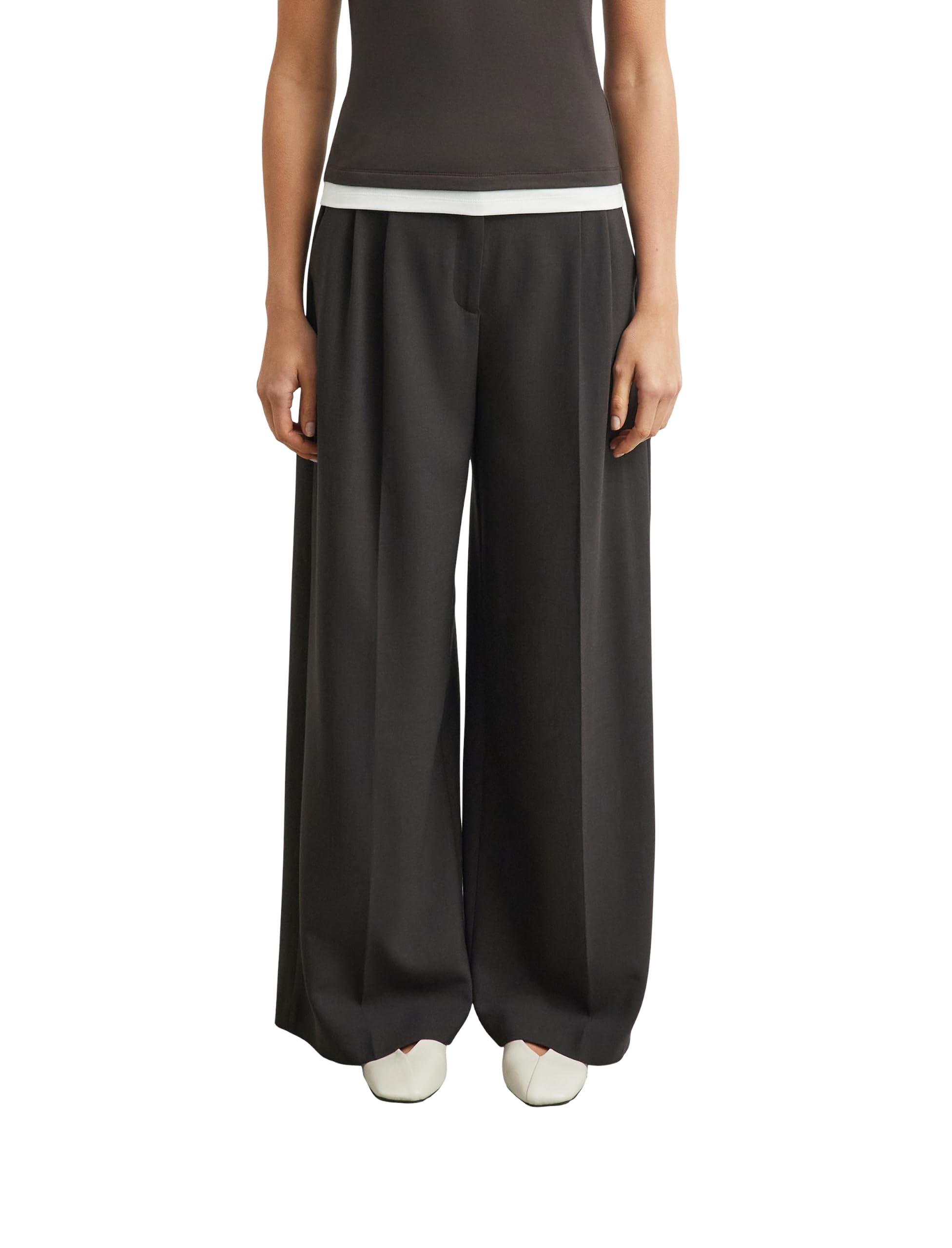 comma-bundfaltenhose-wide-leg-hose-gr-32-viskosemix-b-gelfalte image 1
