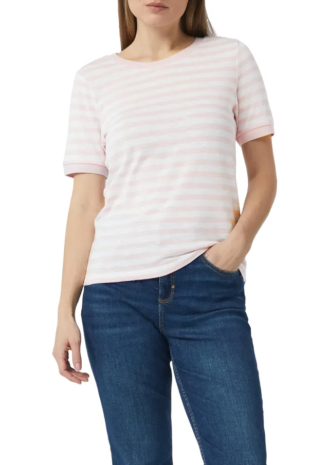 comma-ringelshirt-strickjersey-damen-perlmuttrosa-gr-42-gestreift image 1