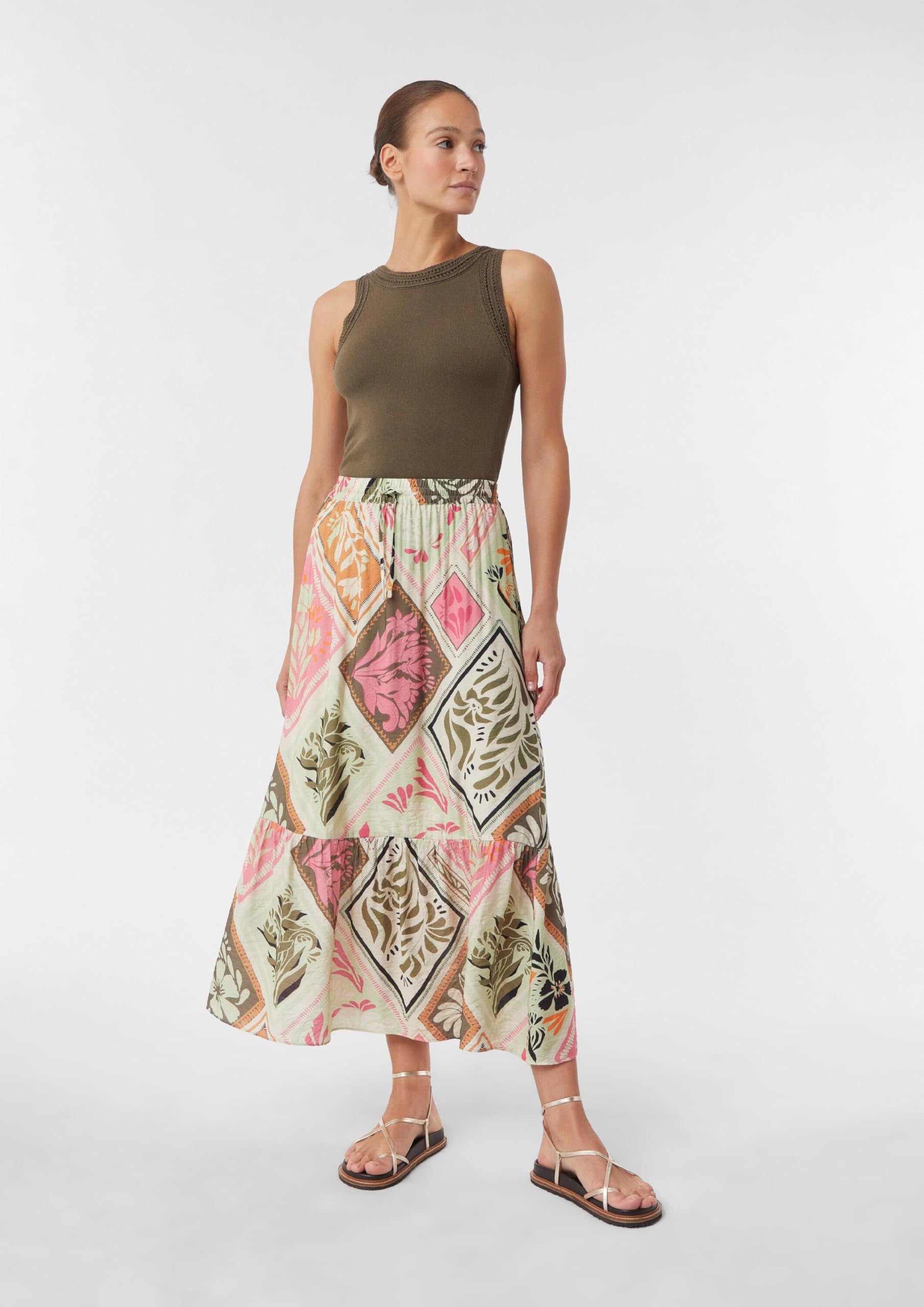 comma-skirts-maxi-rock-mit-aop-muster-damen-lang image 6