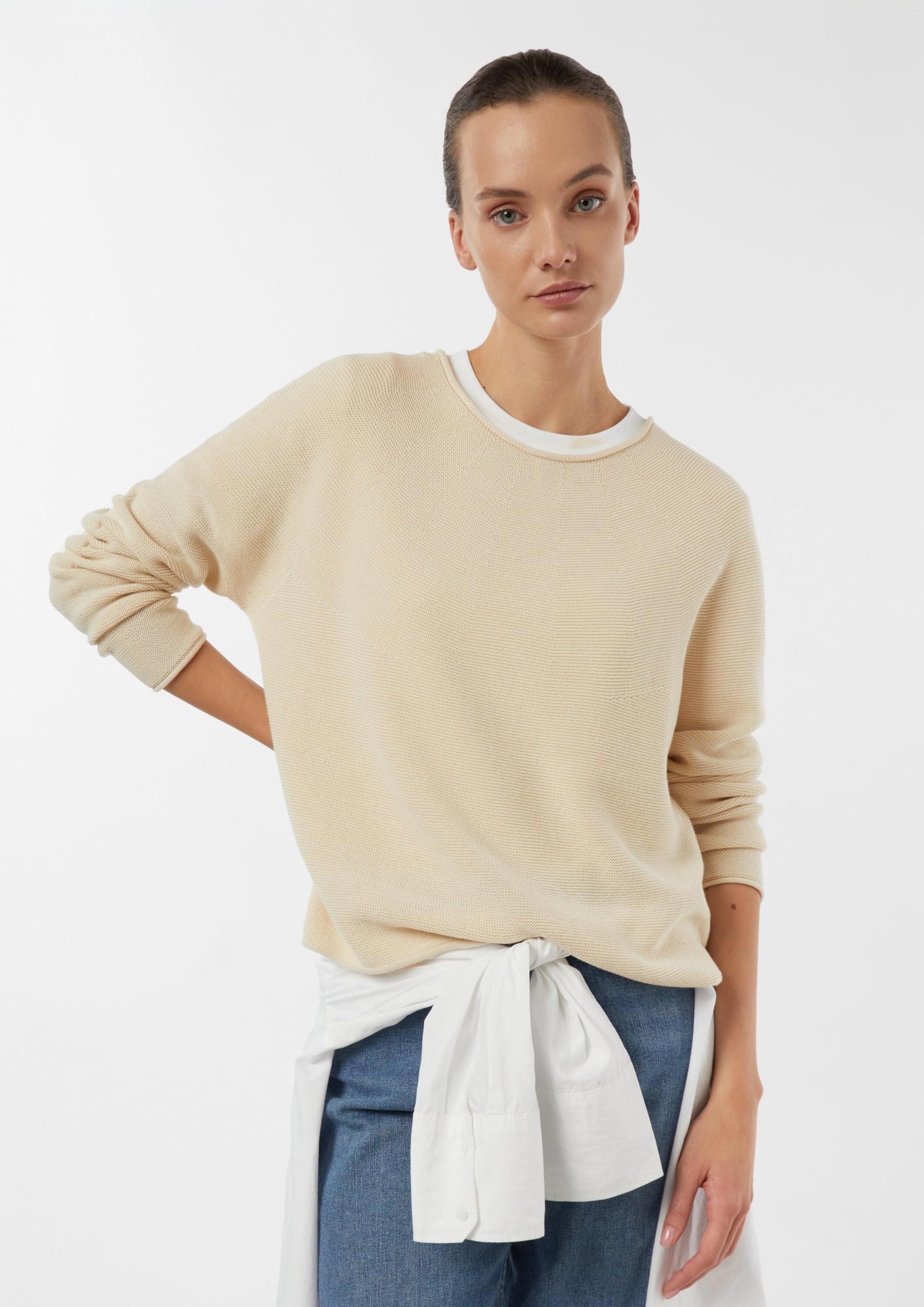 comma-strickpullover-struktur-rollsaum-gr-46-basic image 3