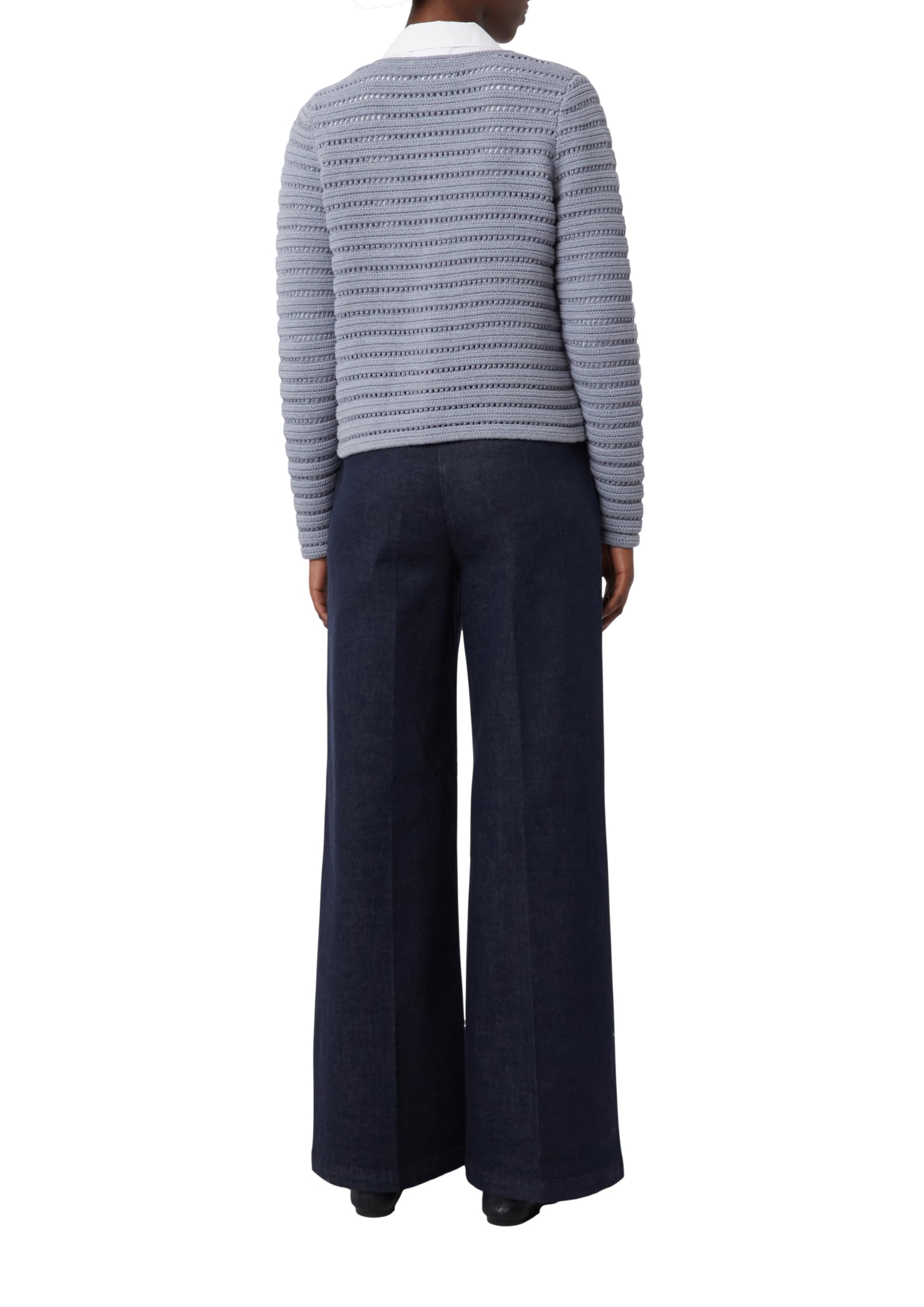 comma-strickjacke-2168921-damen-schiefergrau-cardigan-gestreift image 1
