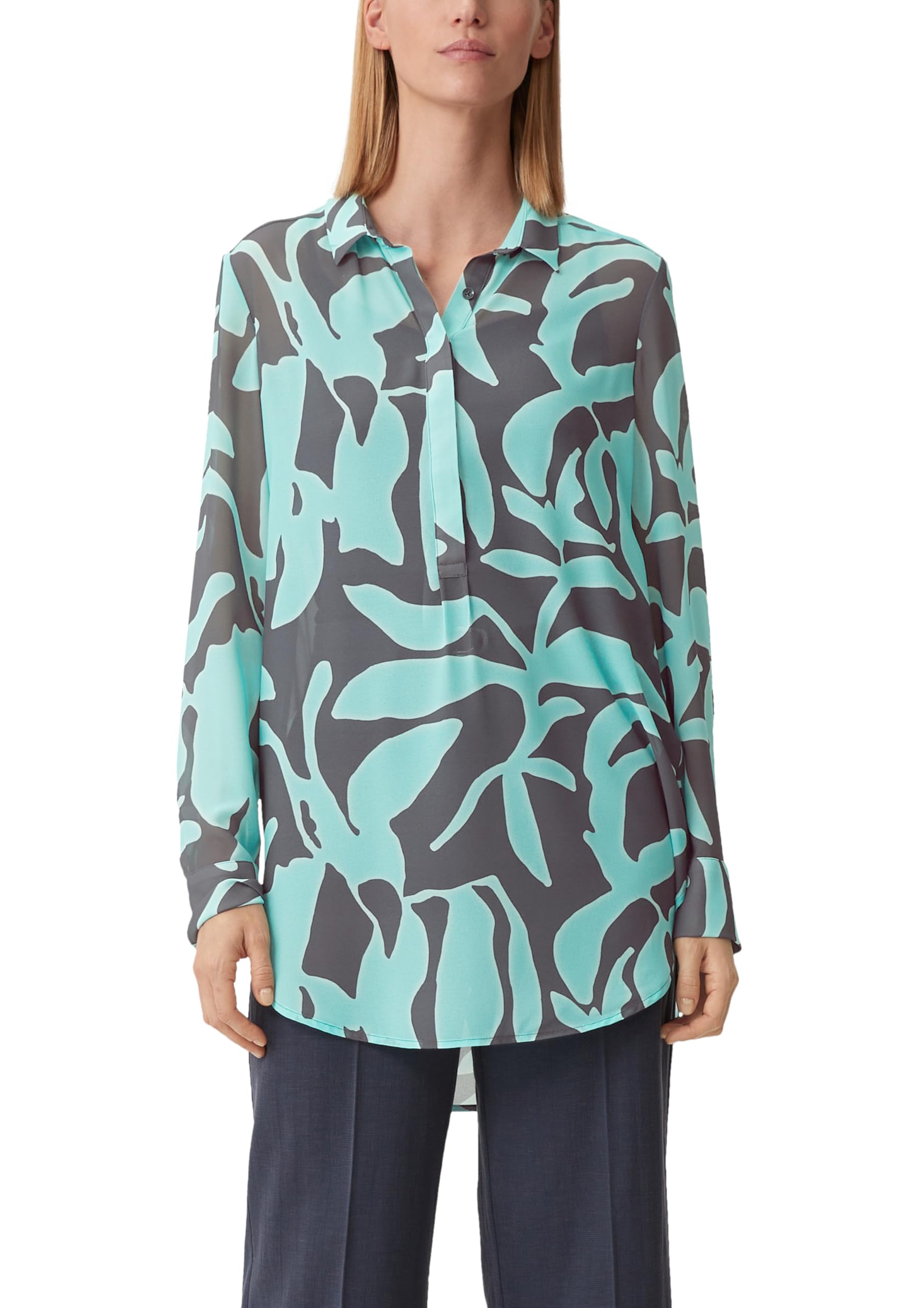 comma-blouses-longbluse-chiffon-allover-print-gemustert image 5