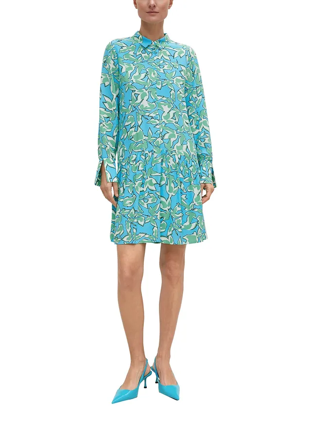 comma-kleid-damen-alltagskleid-schwarz-blau image 1