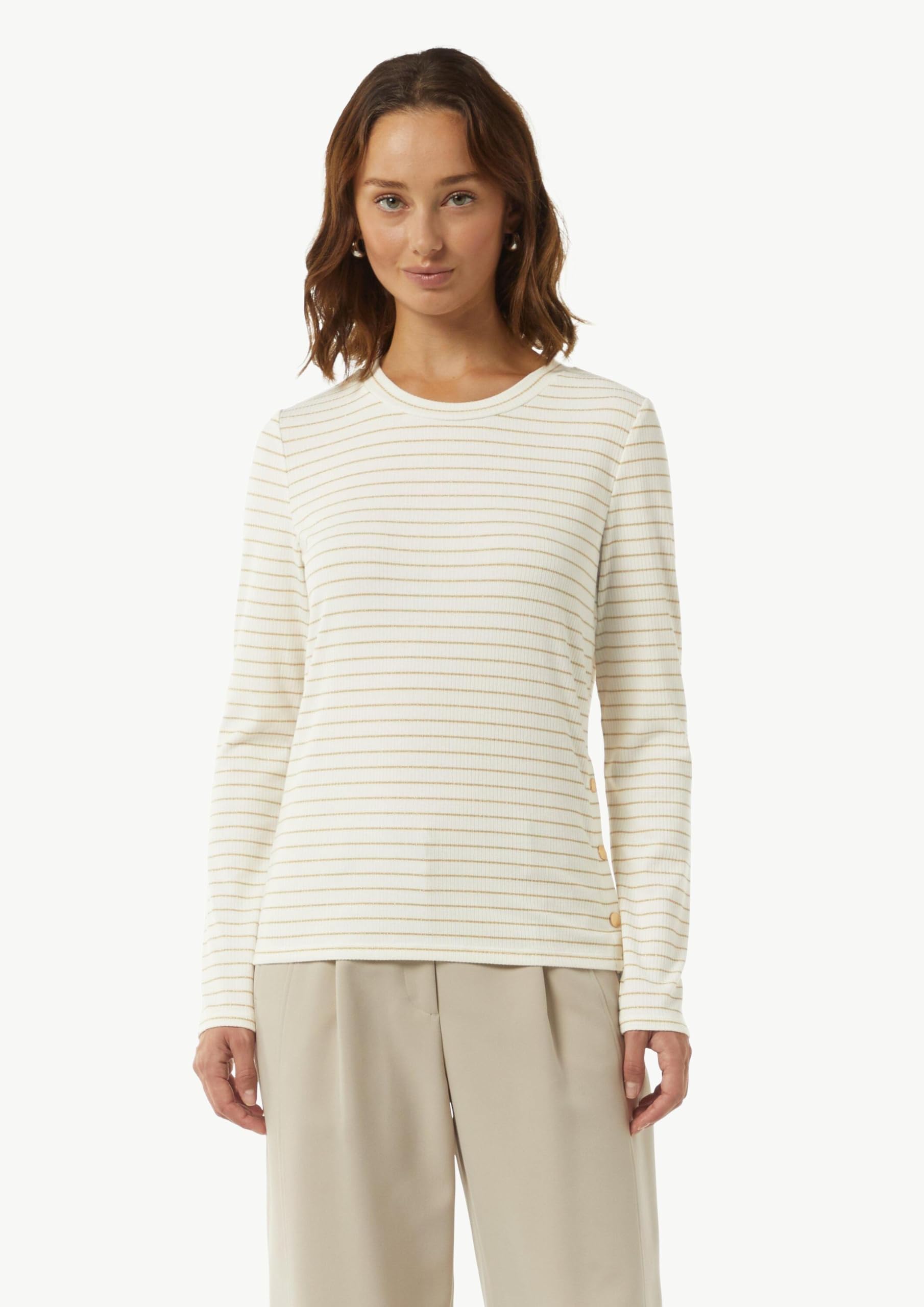 comma-langarmshirt-lurex-streifen-shirt-wei-gr-34 image 5