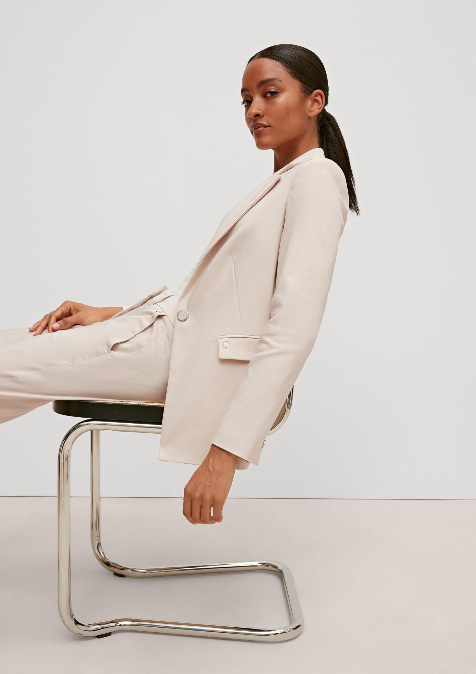 comma-blazer-baumwollmix-beige-gr-44-tailliert image 6