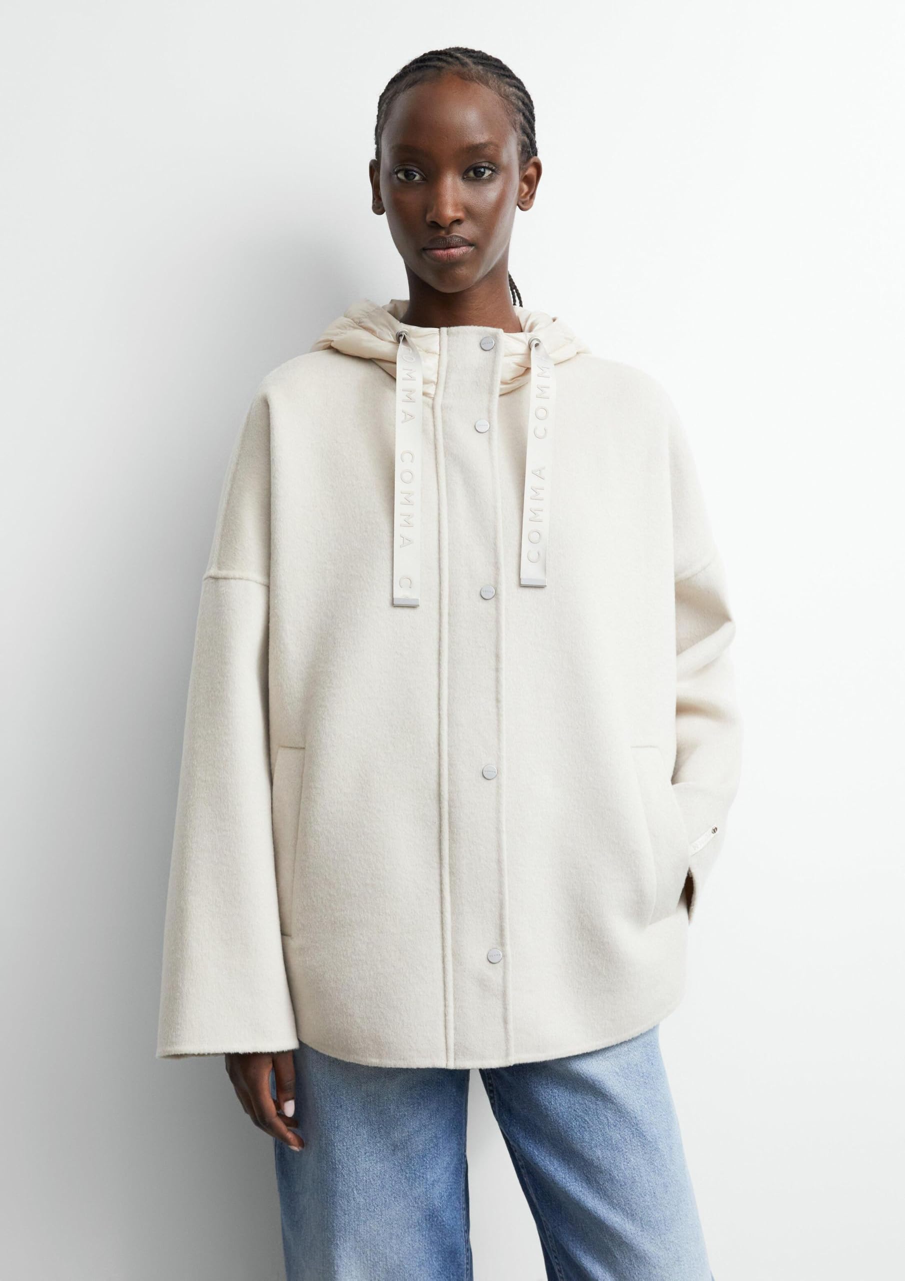 comma-outdoor-cape-wollmix-jacke-beige-loose-fit-kapuze image 3