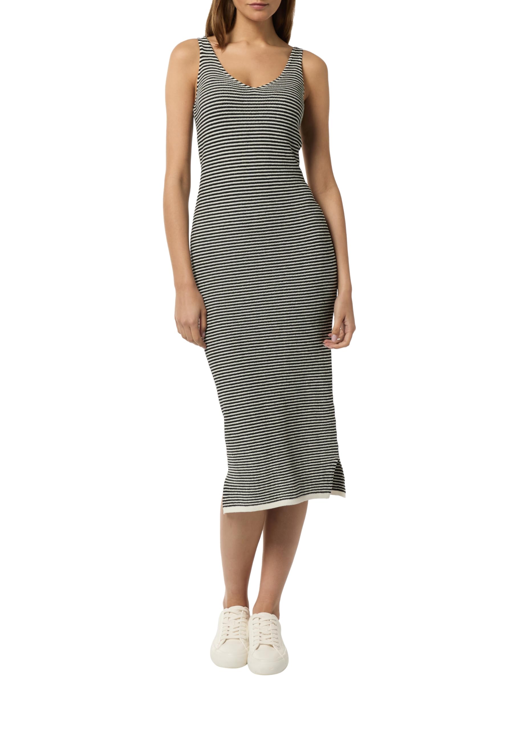 comma-strickkleid-streifen-creme-schwarz-gr-42 image 1