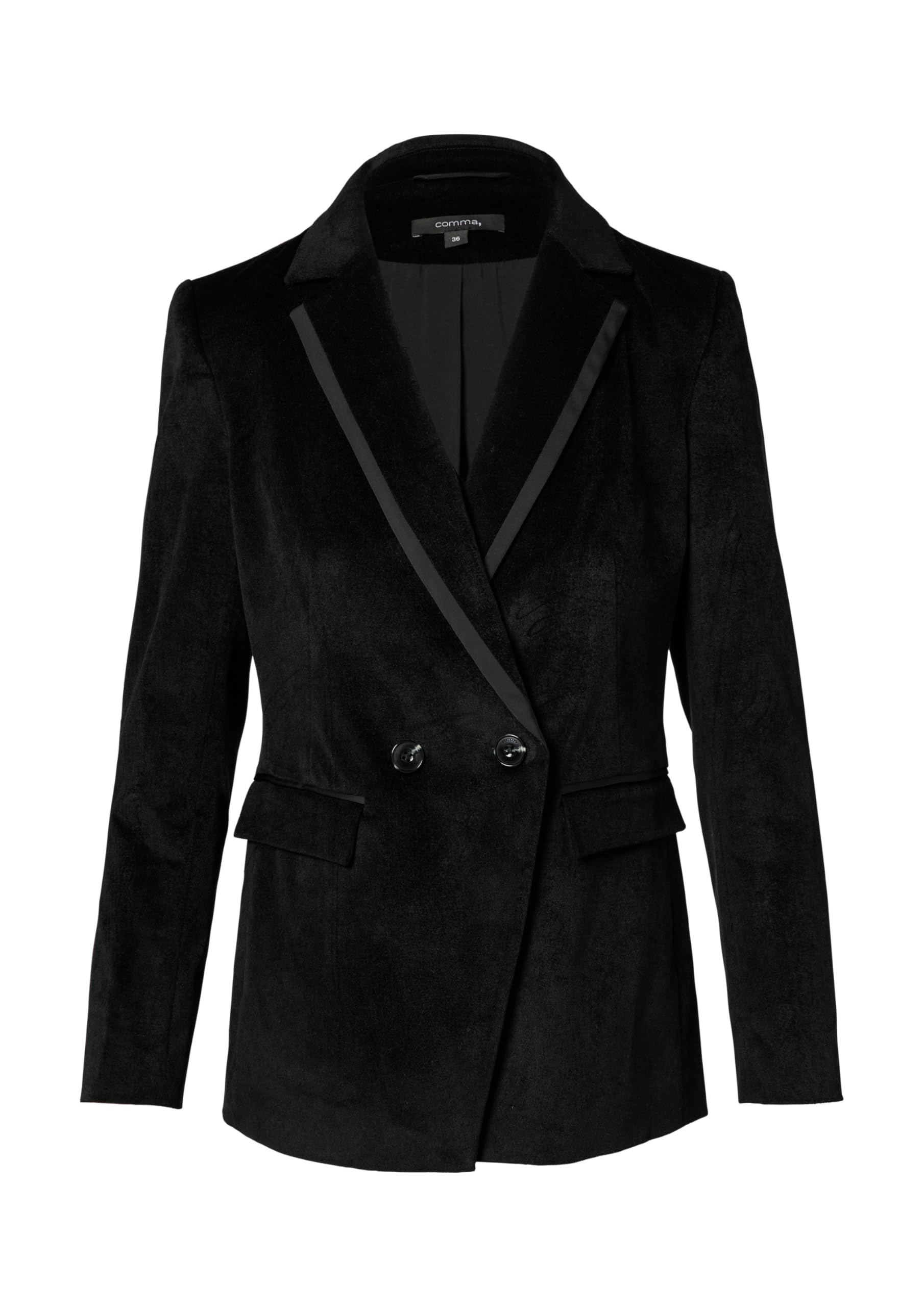 comma-samt-blazer-mit-satin-details-blazer-gr-42-gef-ttert image 3