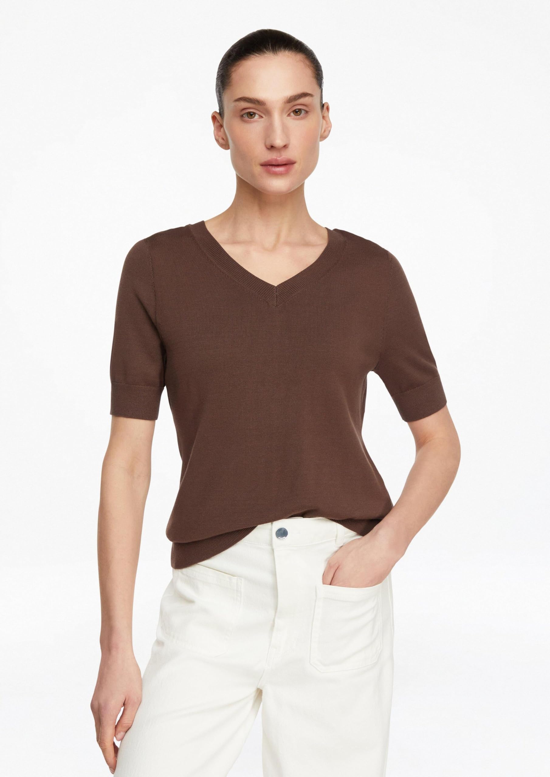 comma-strickpullover-slim-fit-v-ausschnitt-gr-46-braun image 6