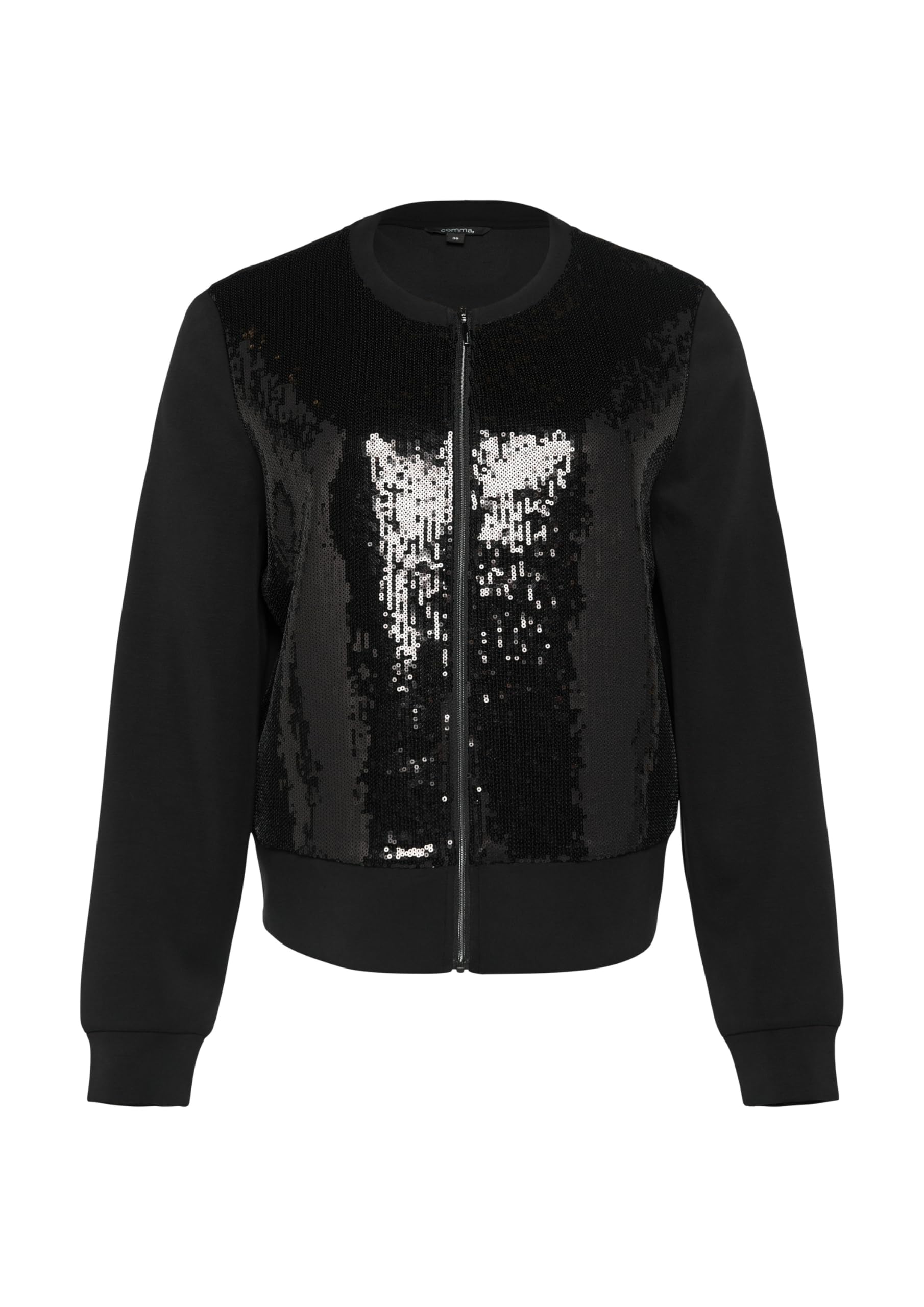 comma-sweat-jacke-gr-44-schwarz-pailletten-besatz image 3