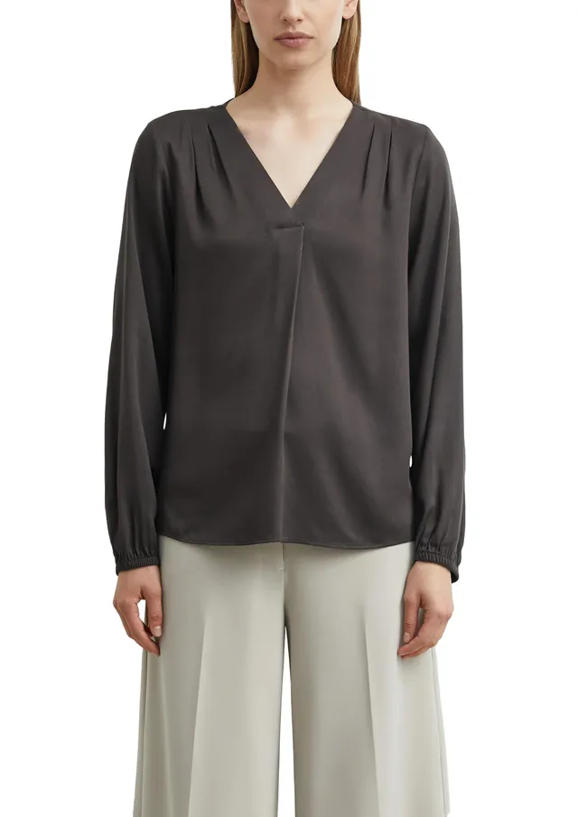 comma-blouses-bluse-viskose-v-ausschnitt-langarm image 1