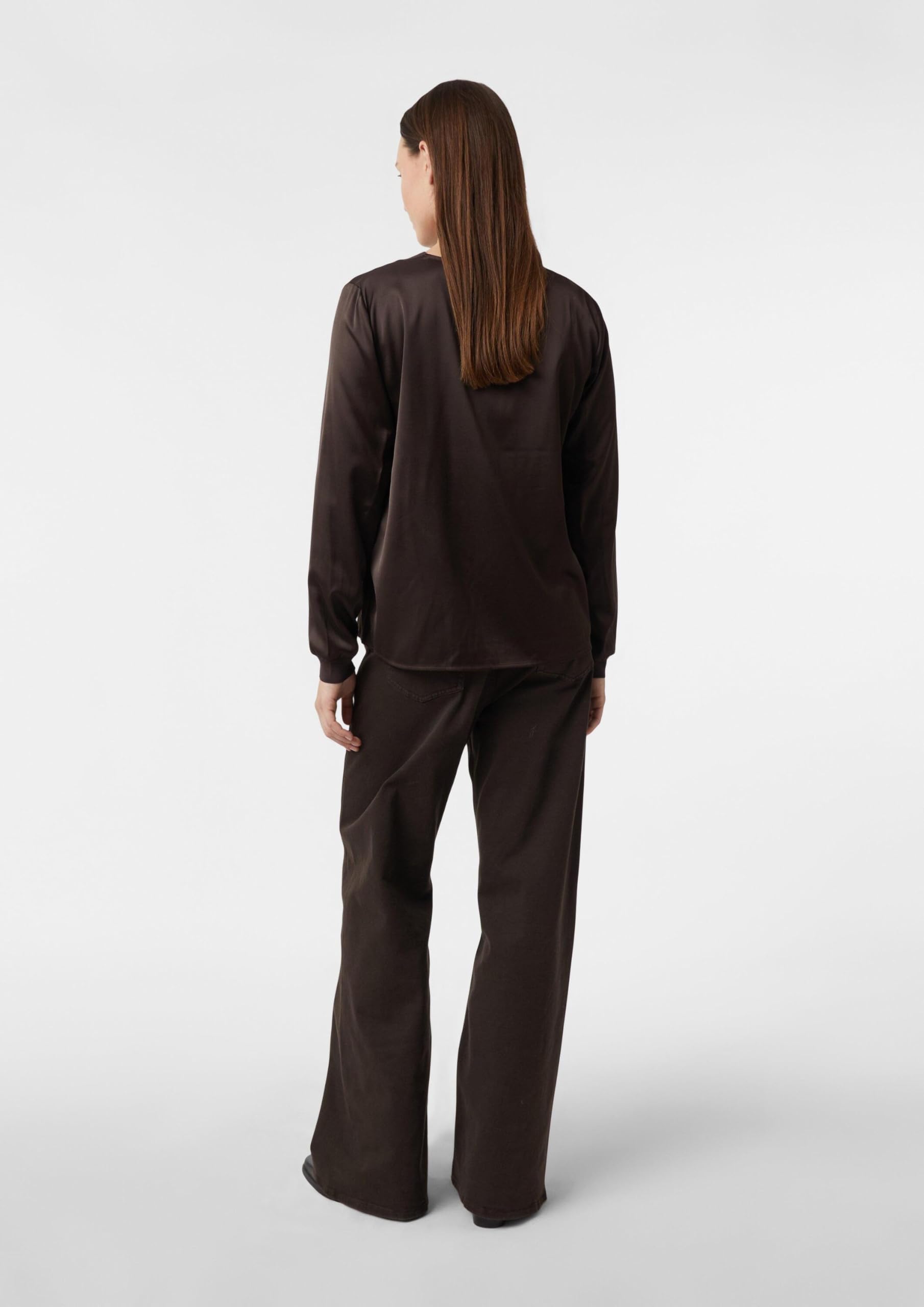 comma-satinbluse-v-ausschnitt-creme-rippdetails-elegant image 8