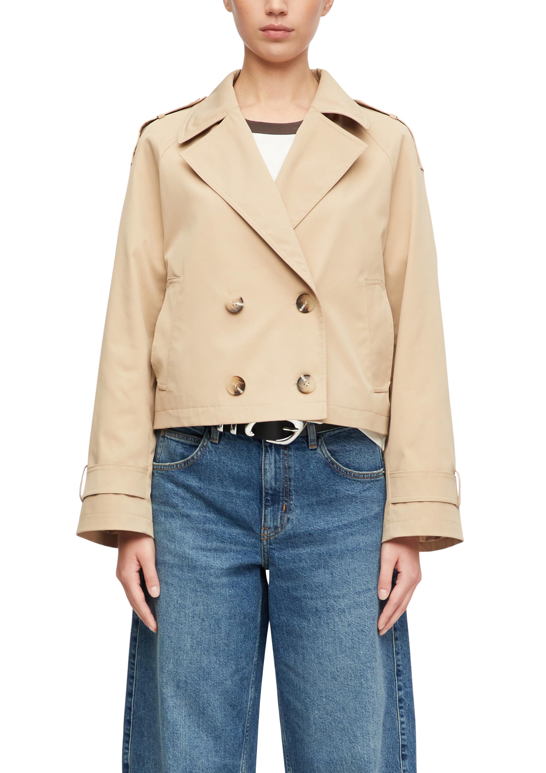 comma-outdoor-jacke-damen-twill-trench-kragen-gr-34-relaxed image 1