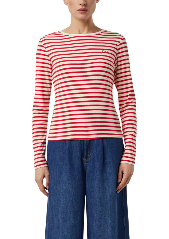 comma-t-shirt-langarm-slim-fit-damen-40-gestreift image 1