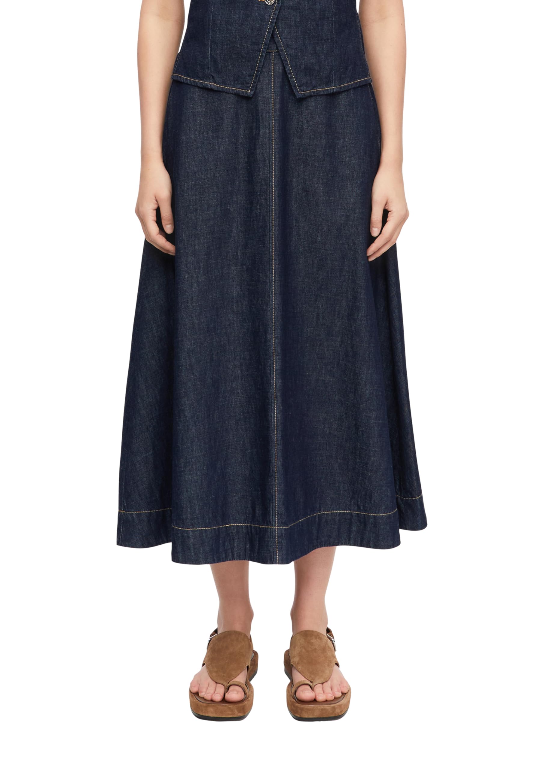 comma-skirts-damen-jeansrock-a-linie-midi-gr-e-34 image 1