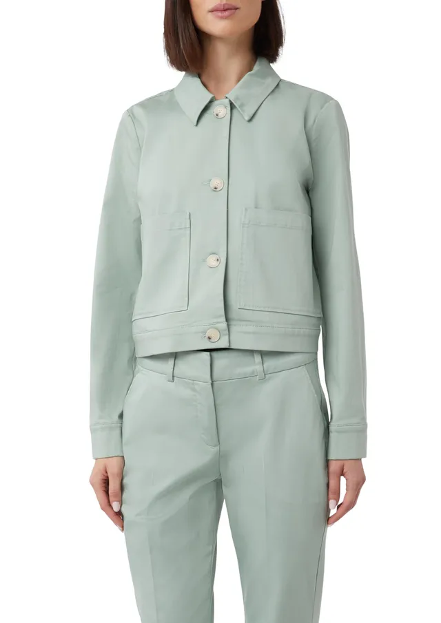 comma-baumwollsatin-jacke-boxy-fit-hemdkragen image 1