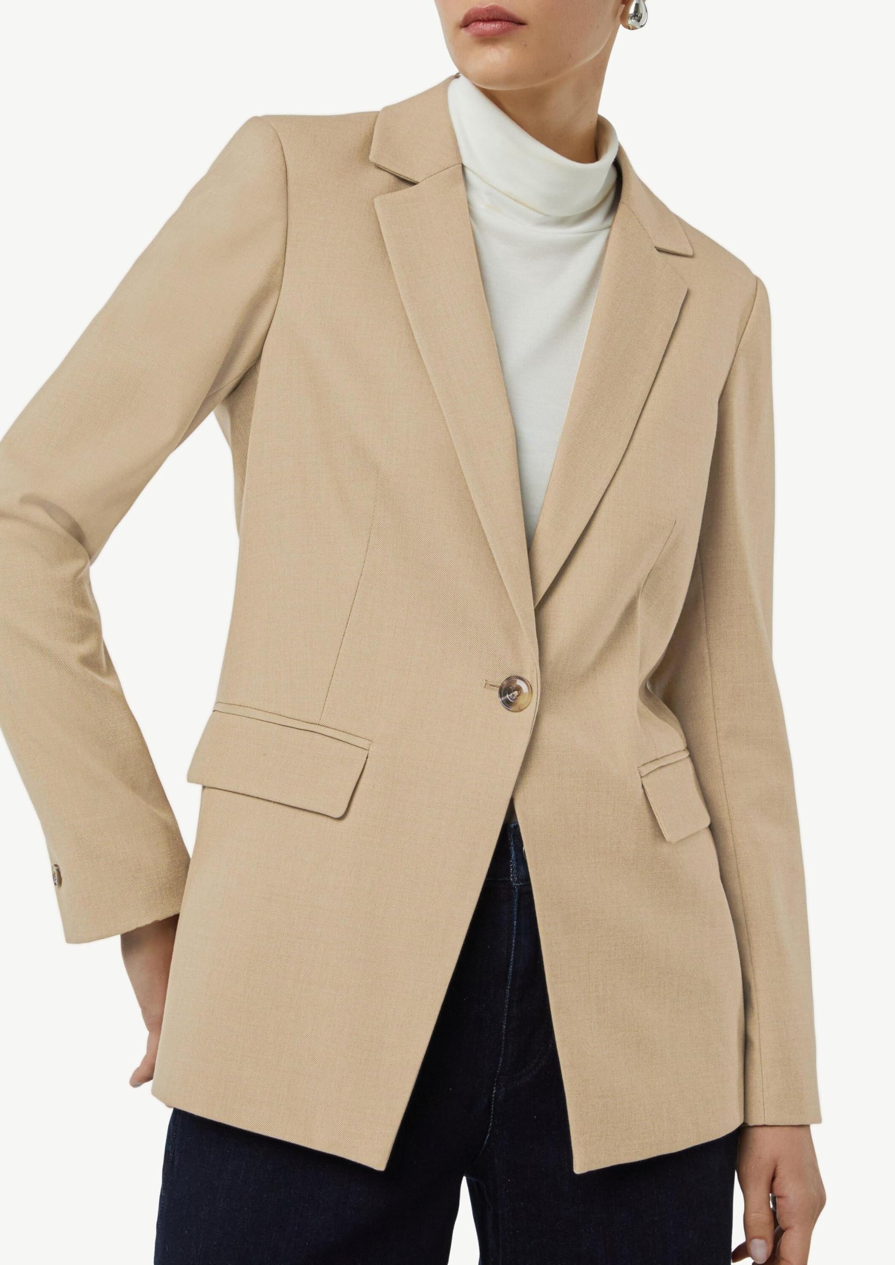 comma-blazer-taillierter-twill-blazer-damen-sandfarben-gr-42 image 4
