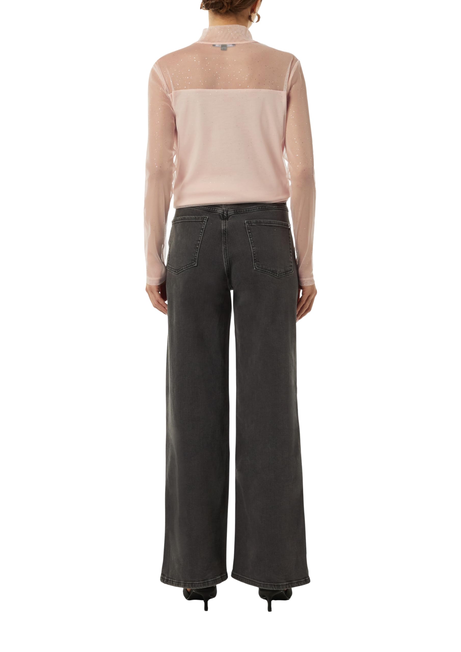comma-mesh-longsleeve-mit-glitzer-top-bordeaux image 4
