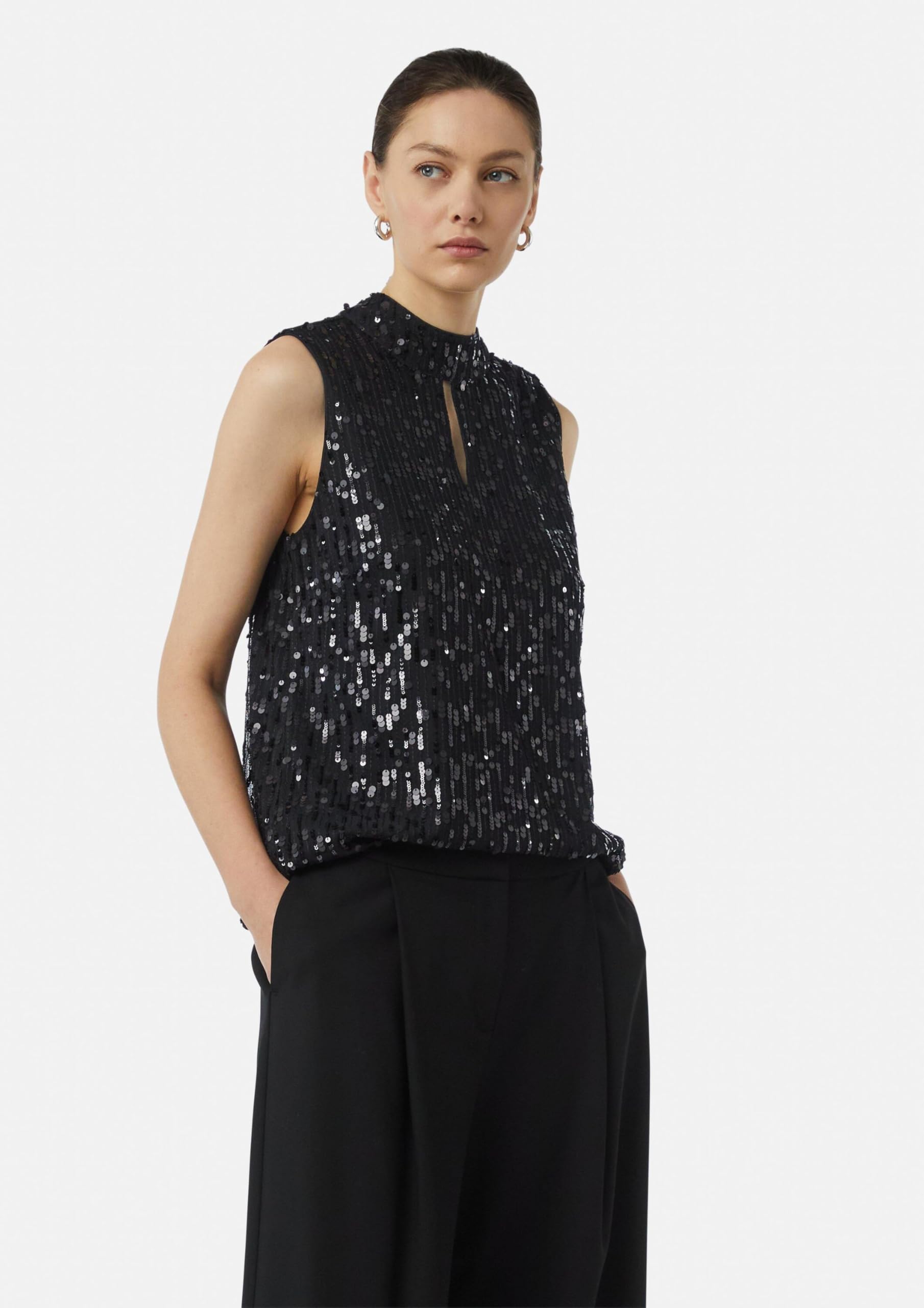 comma-paillettentop-mit-cut-out-gr-38-schwarz-top image 6