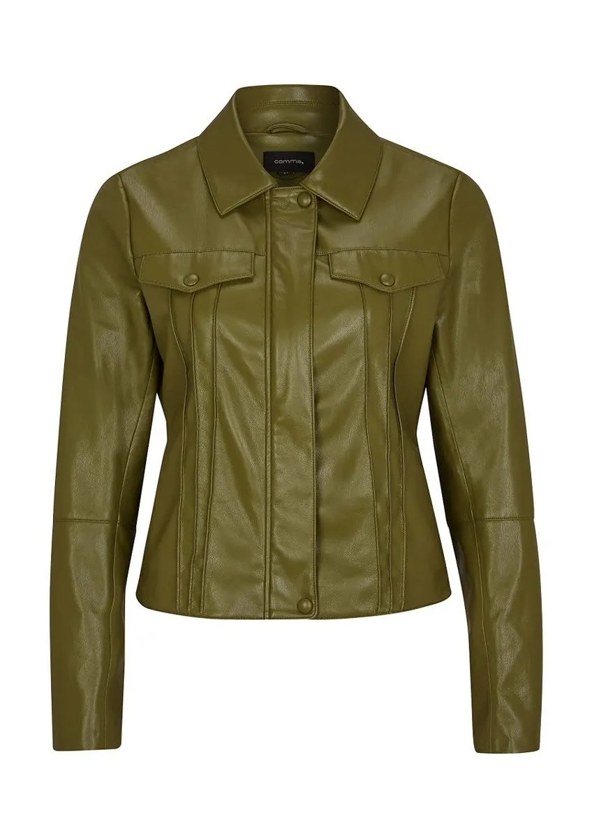 comma-jacke-glattleder-optik-gr-n-kurzgr-38 image 1