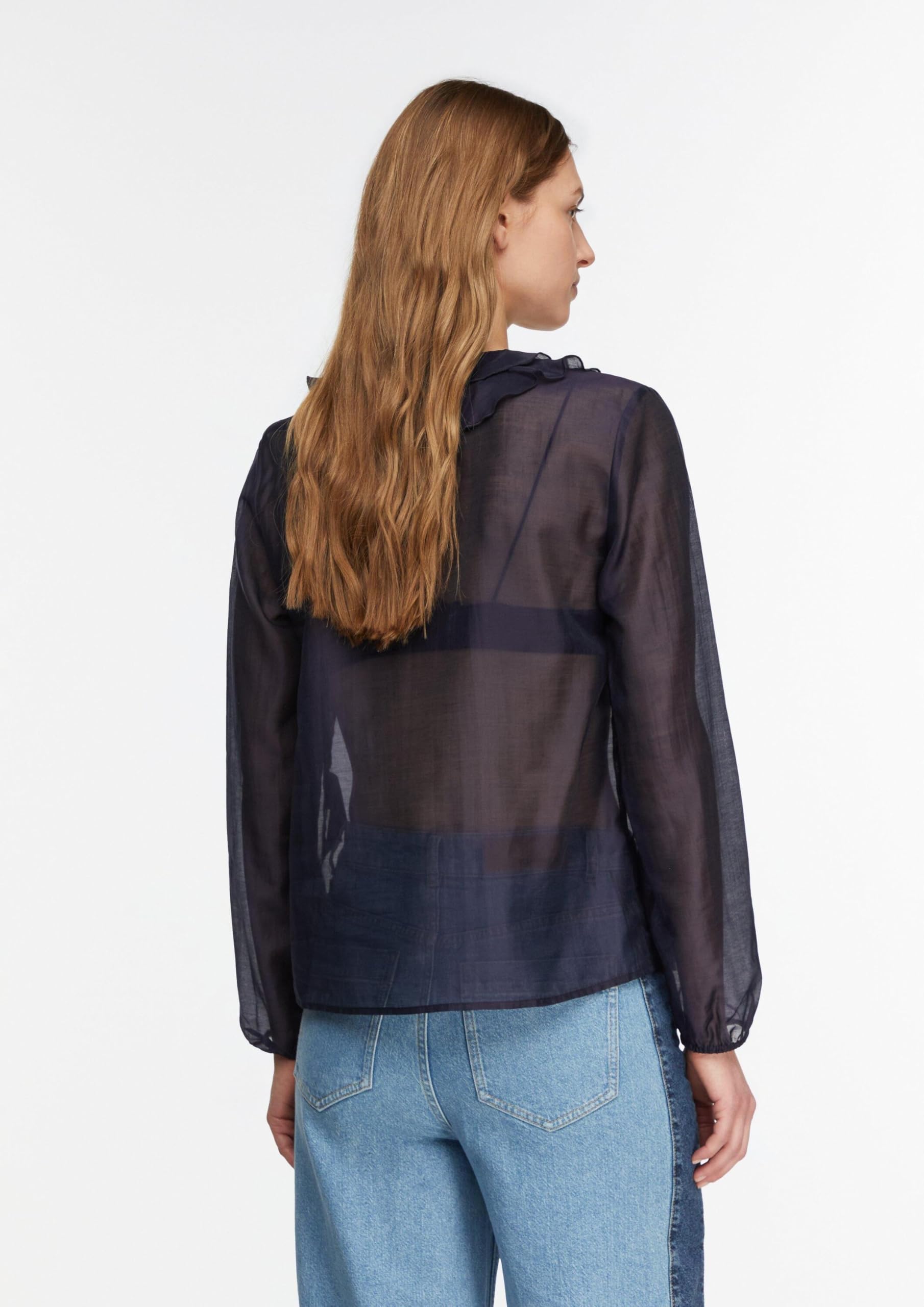 comma-lyocell-bluse-v-ausschnitt-gr-40-navy image 3