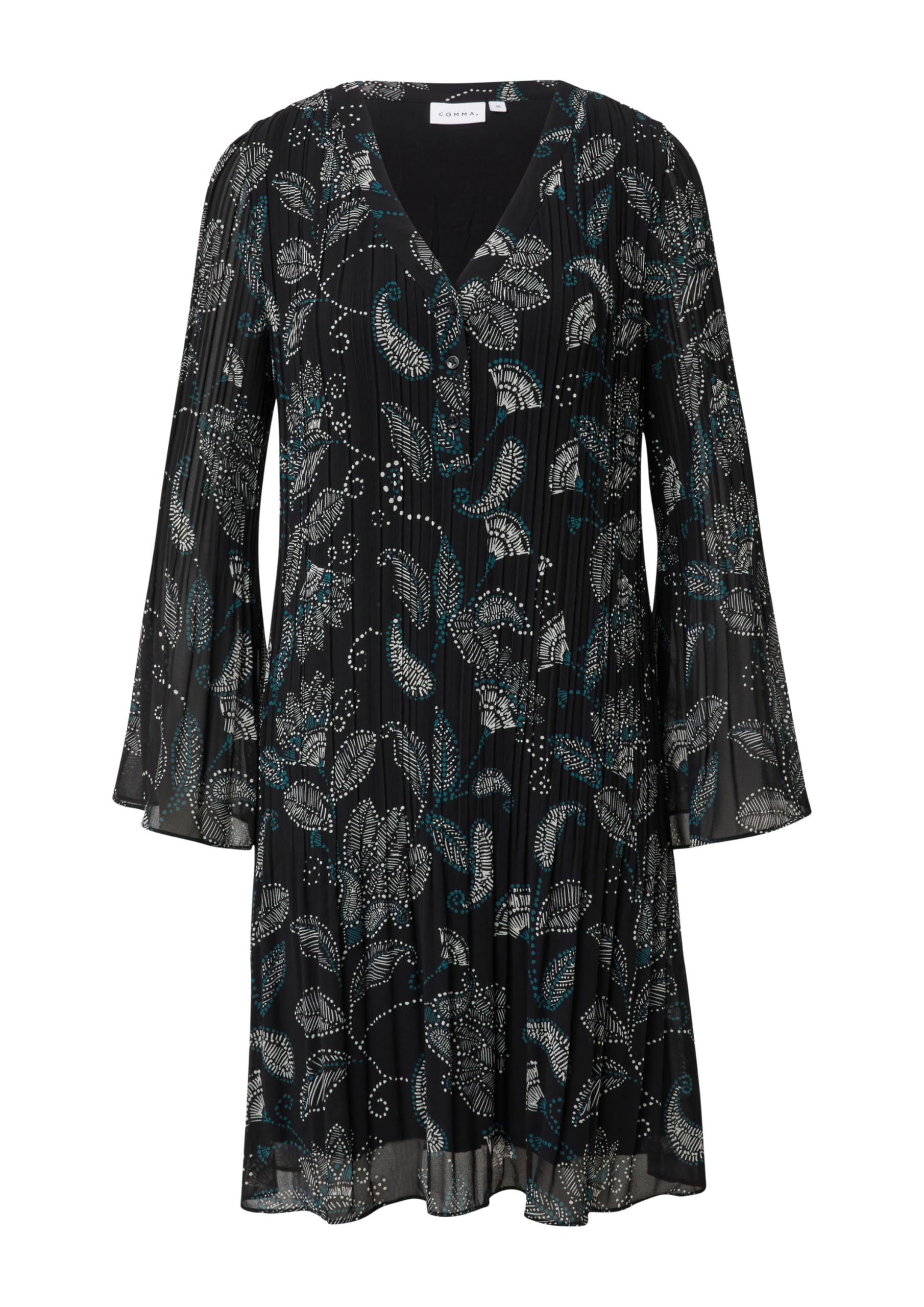 comma-blusenkleid-plissee-optik-midikleid-langarm-gr-e-32 image 4