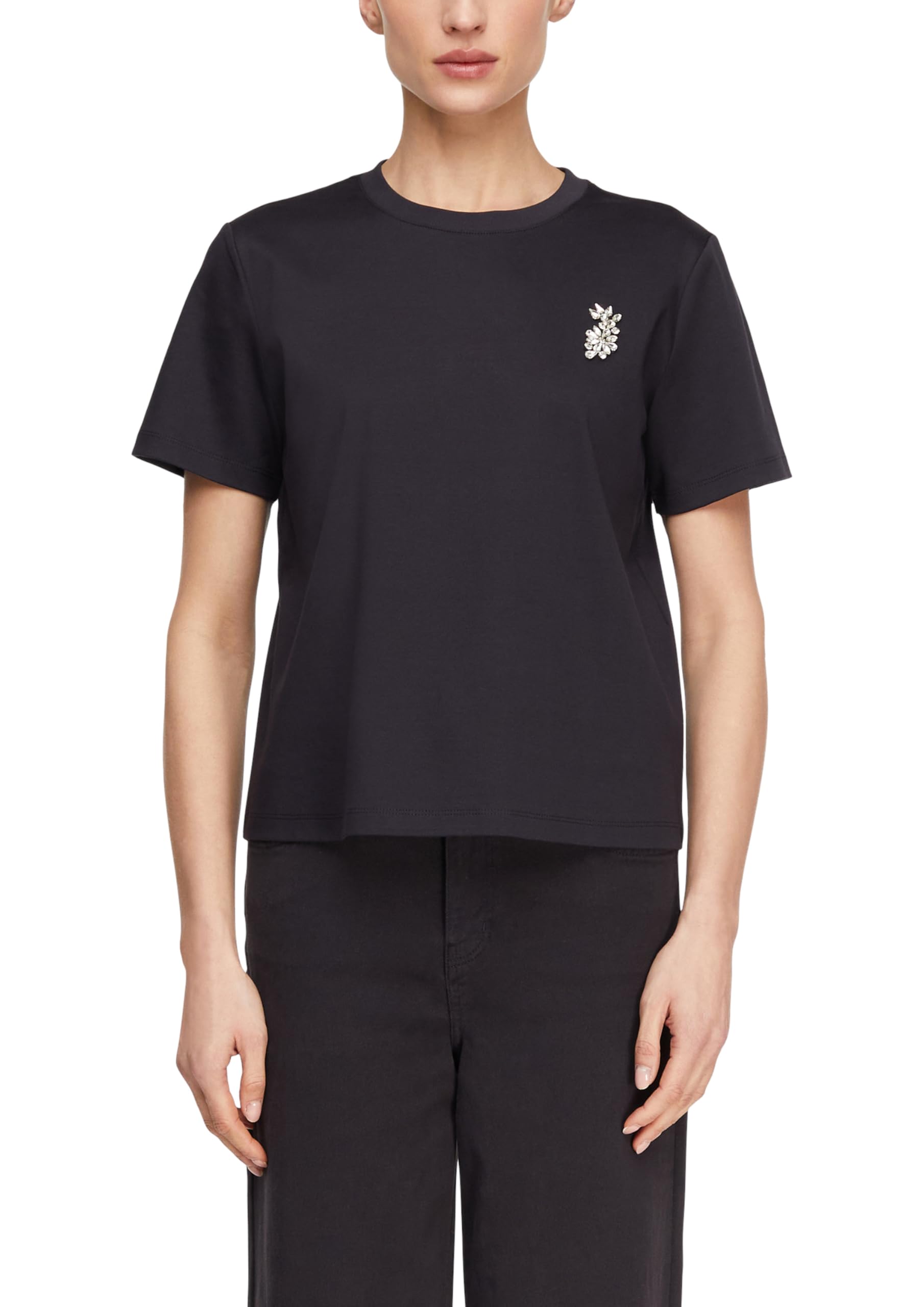 comma-t-shirt-regular-fit-schmucksteine-rundhals-gr-40 image 1